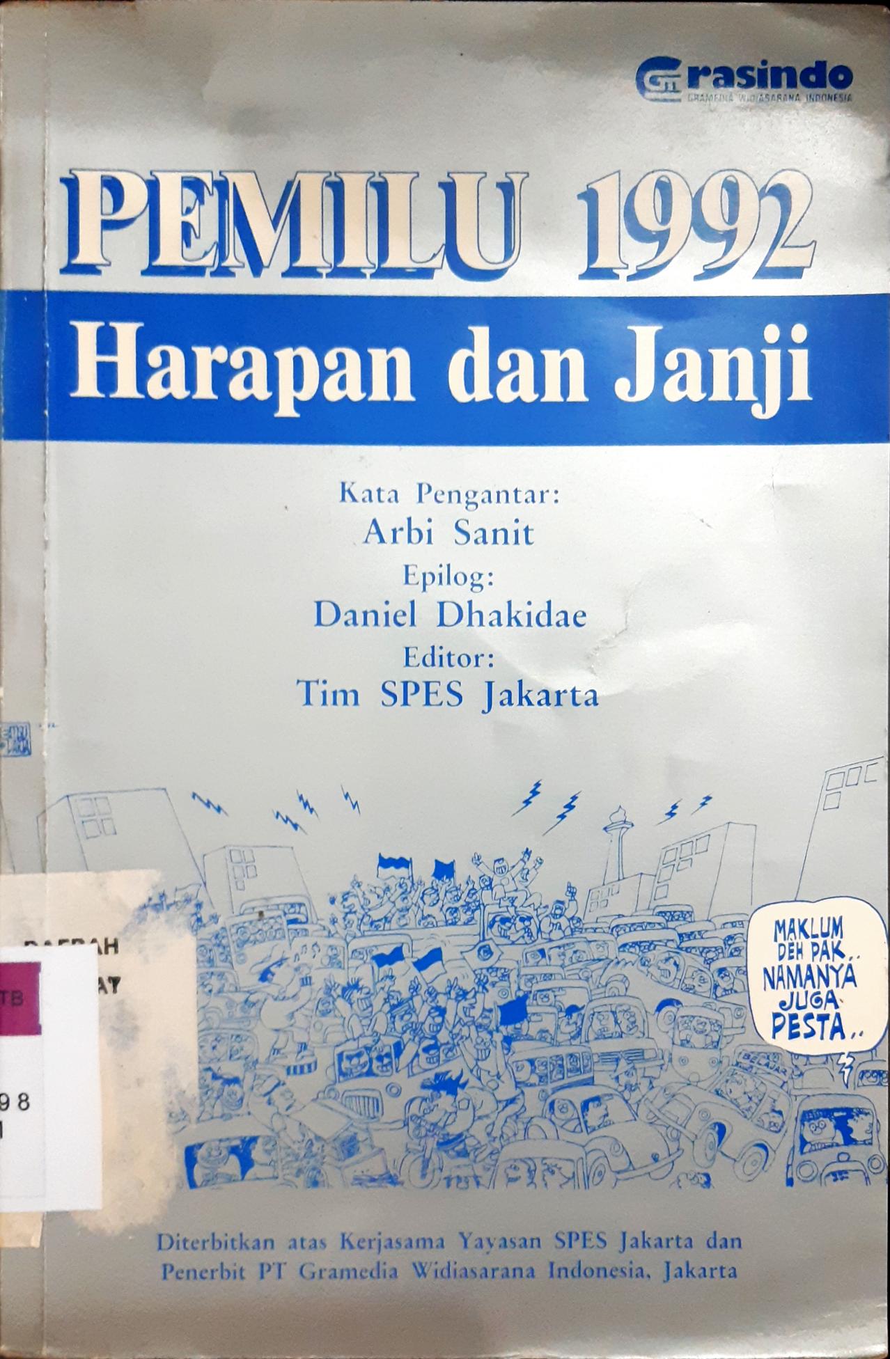 Cover Pemilu 1992 harapan dan Janji