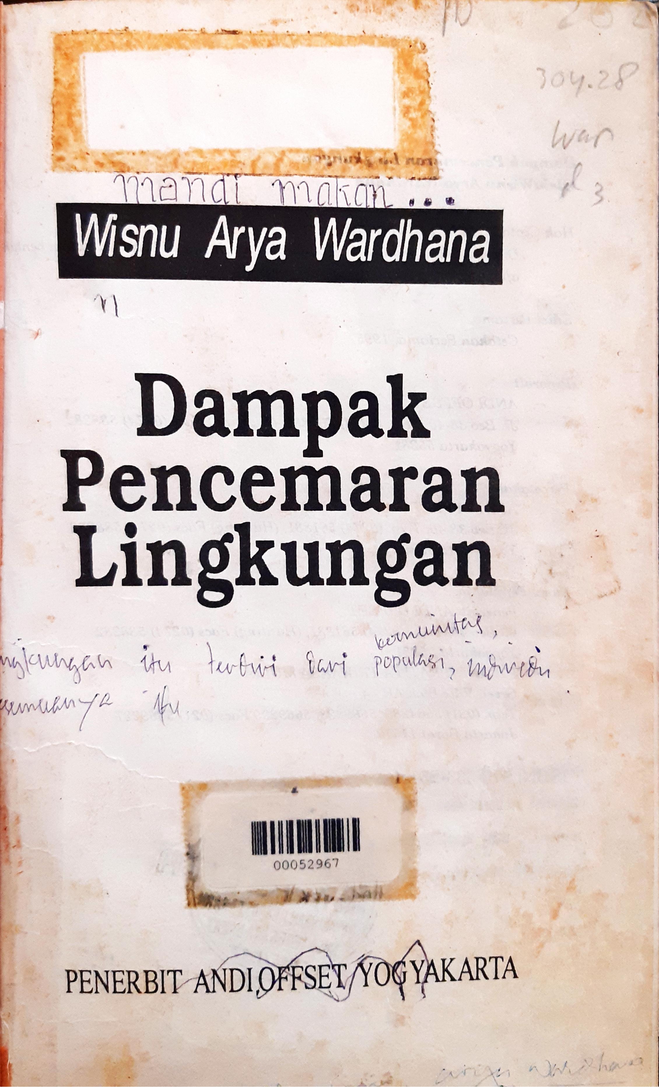 Cover Dampak pencemaran lingkungan / Wisnu Arya Wardana