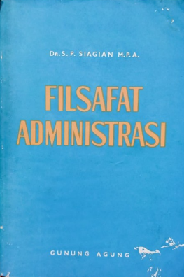 Cover Filsafat administrasi, Sondang P. Siagian