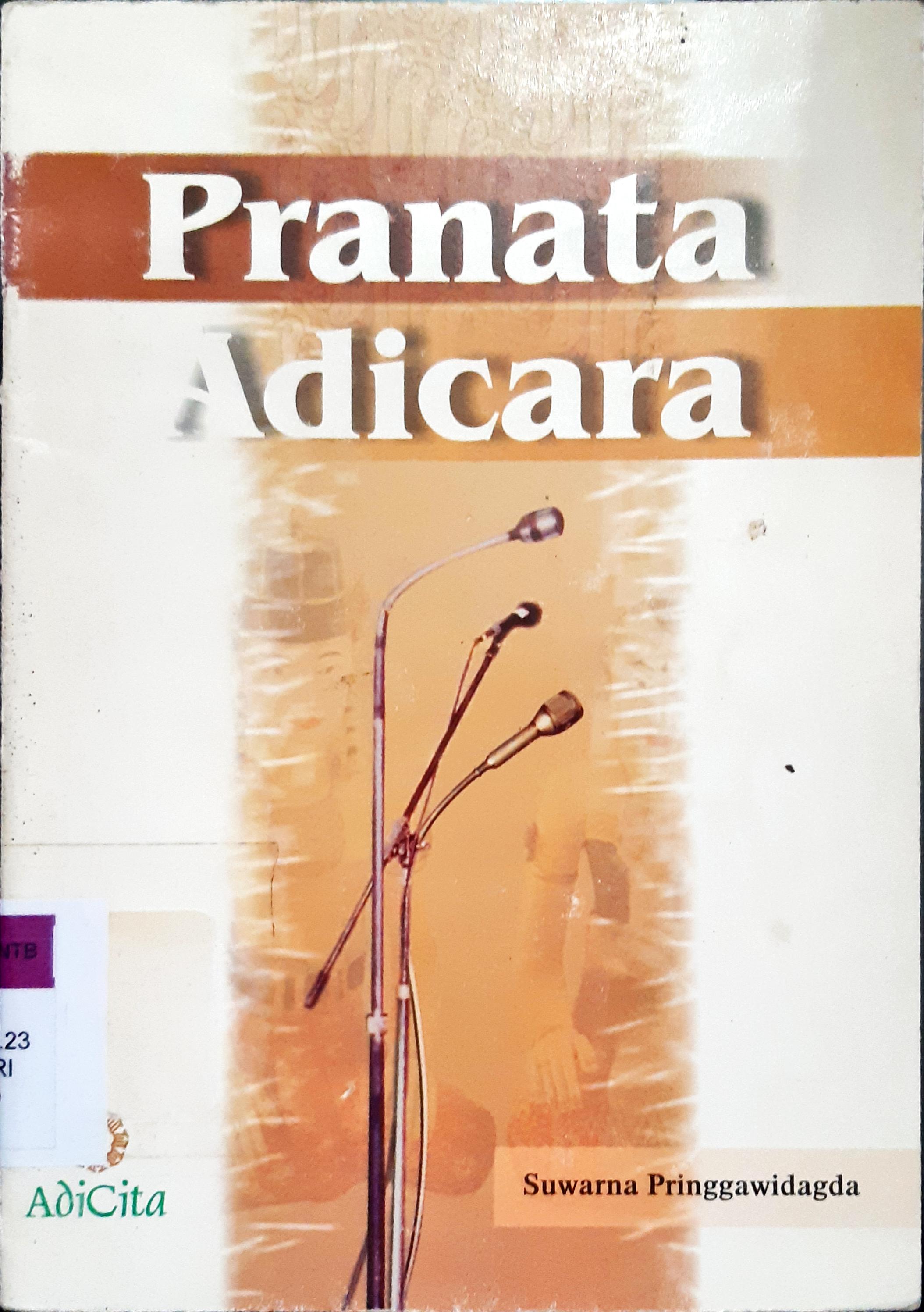 Cover Pranata adicara / Suwarna Pringgawidagda