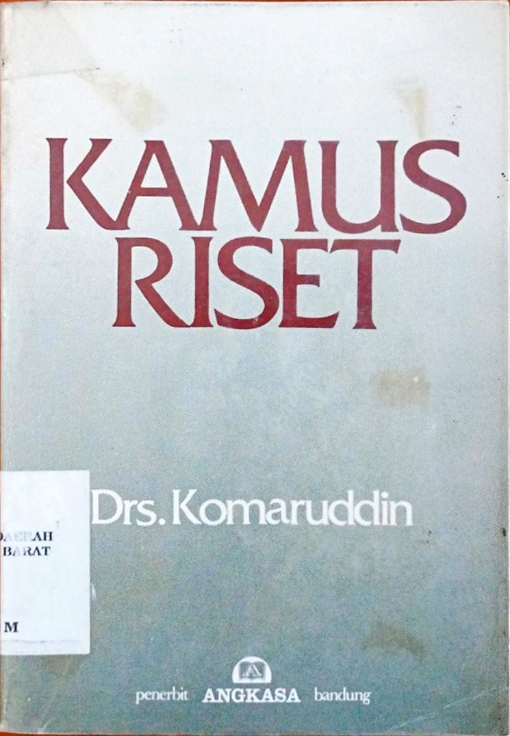 Cover Kamus riset / Drs.Kormaruddin