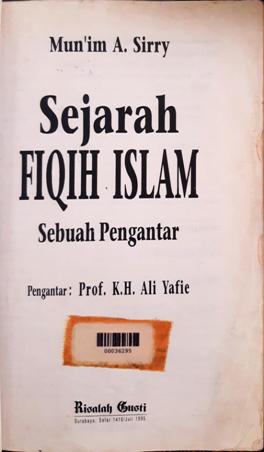 Cover Sejarah Fiqih Islam :  Sebuah Pengantar / Mun'im A.Sirry