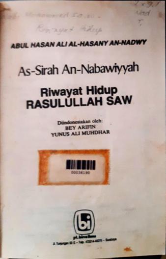 Cover Riwayat Hidup Rasulullah SAW :  As-Sirah An-Nabawiyyah / Abul Hasan Ali Al-Hasany An-Nadwy; penerjemah, Bey Arifin, Yunus Ali Muhdhar
