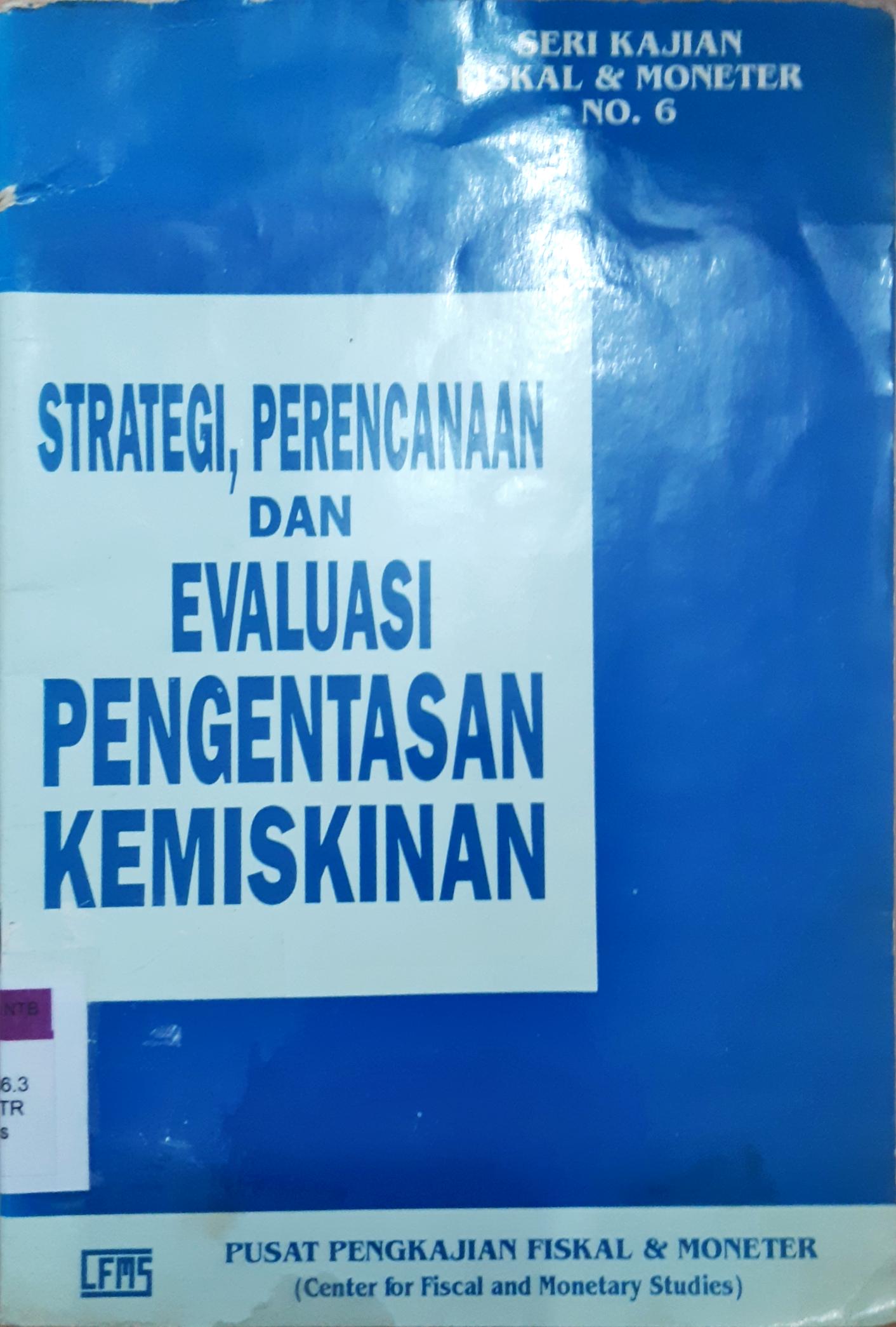 Cover Strategi, Perencanaan dan evaluasi pengentasan kemiskinan