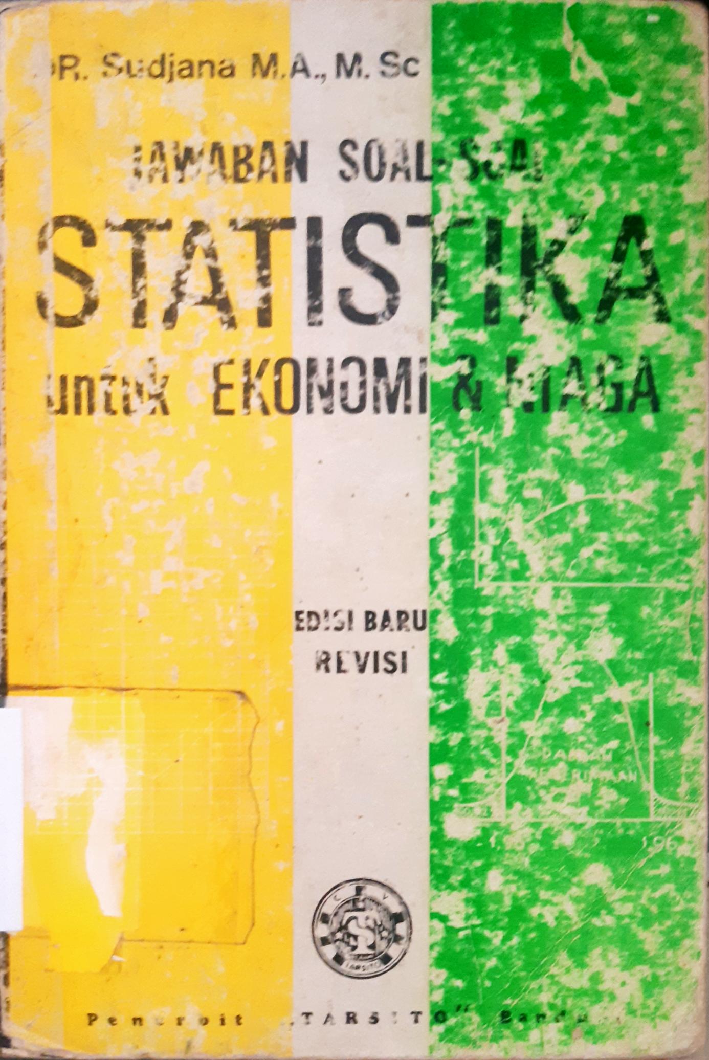 Cover Statistika :  Untuk Ekonomi dan Bisnis / Sri Mulyono S.E., M.Sc
