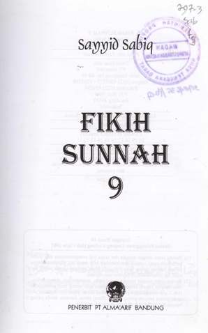Cover Fikih sunnah :  1 / Sayyid sabiq