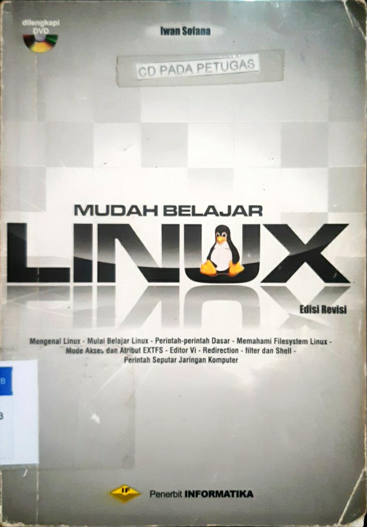 Cover Mudah belajar Linux / Iwan Sofana