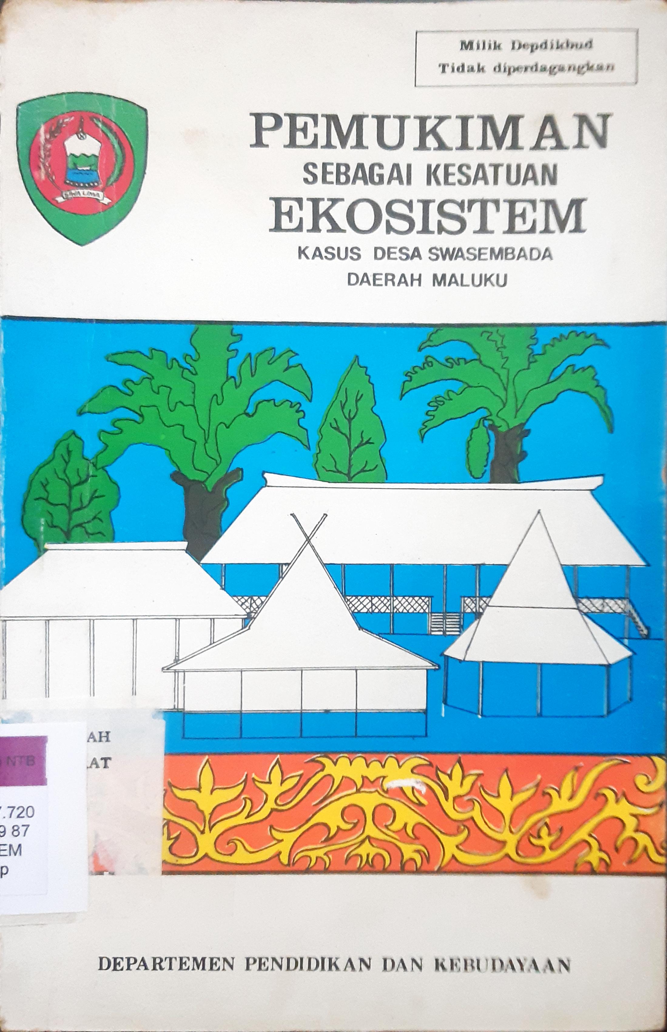 Cover Pemukiman sebagai kesatuan ekosistem daerah Bali / Depdikbud Proyek Inventarisasi dan Dokumentasi