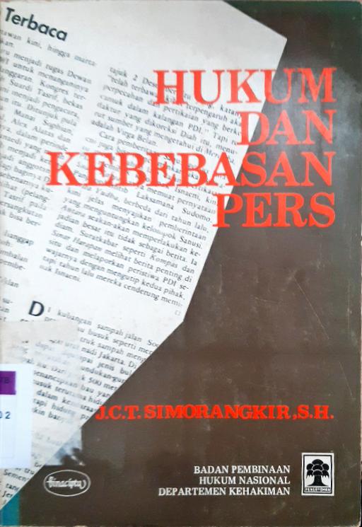Cover Hukum dan kebebasan pers / J.C.T. Simorangkir
