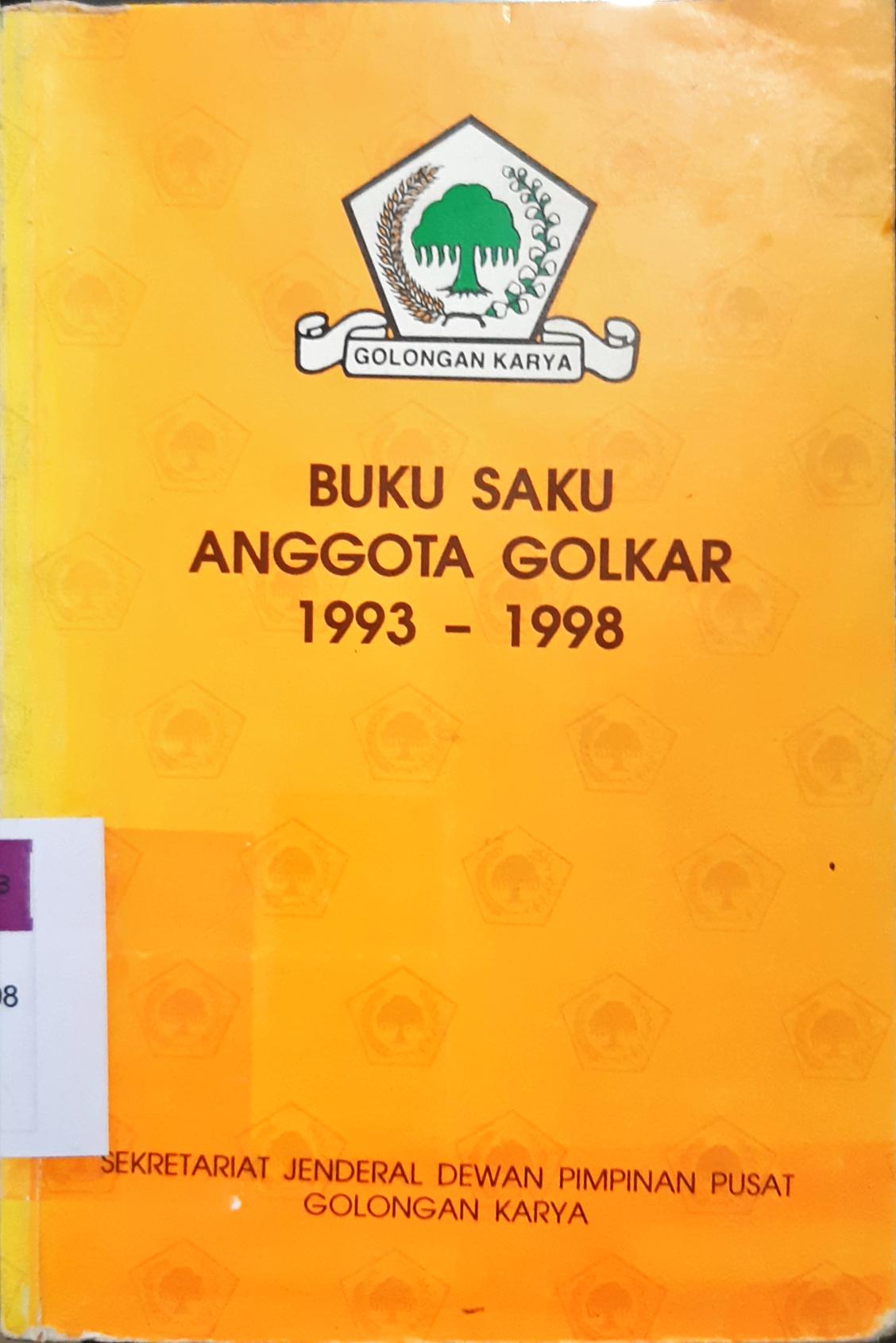 Cover Buku saku anggota golkar 1993-1998