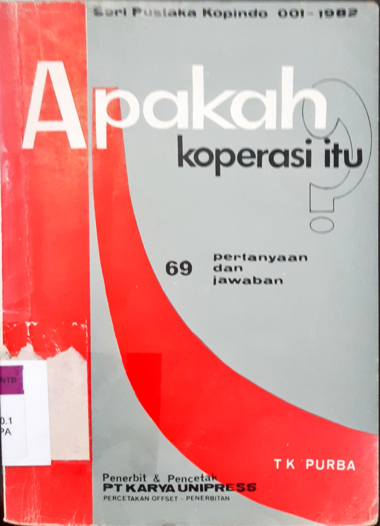 Cover Apakah koperasi itu? :  69 pertanyaan dan jawaban