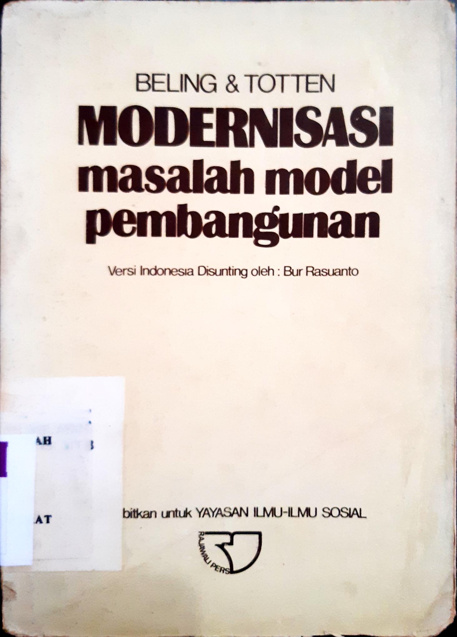 Cover Modernisasi masalah model pembangunan / Beling, Totten