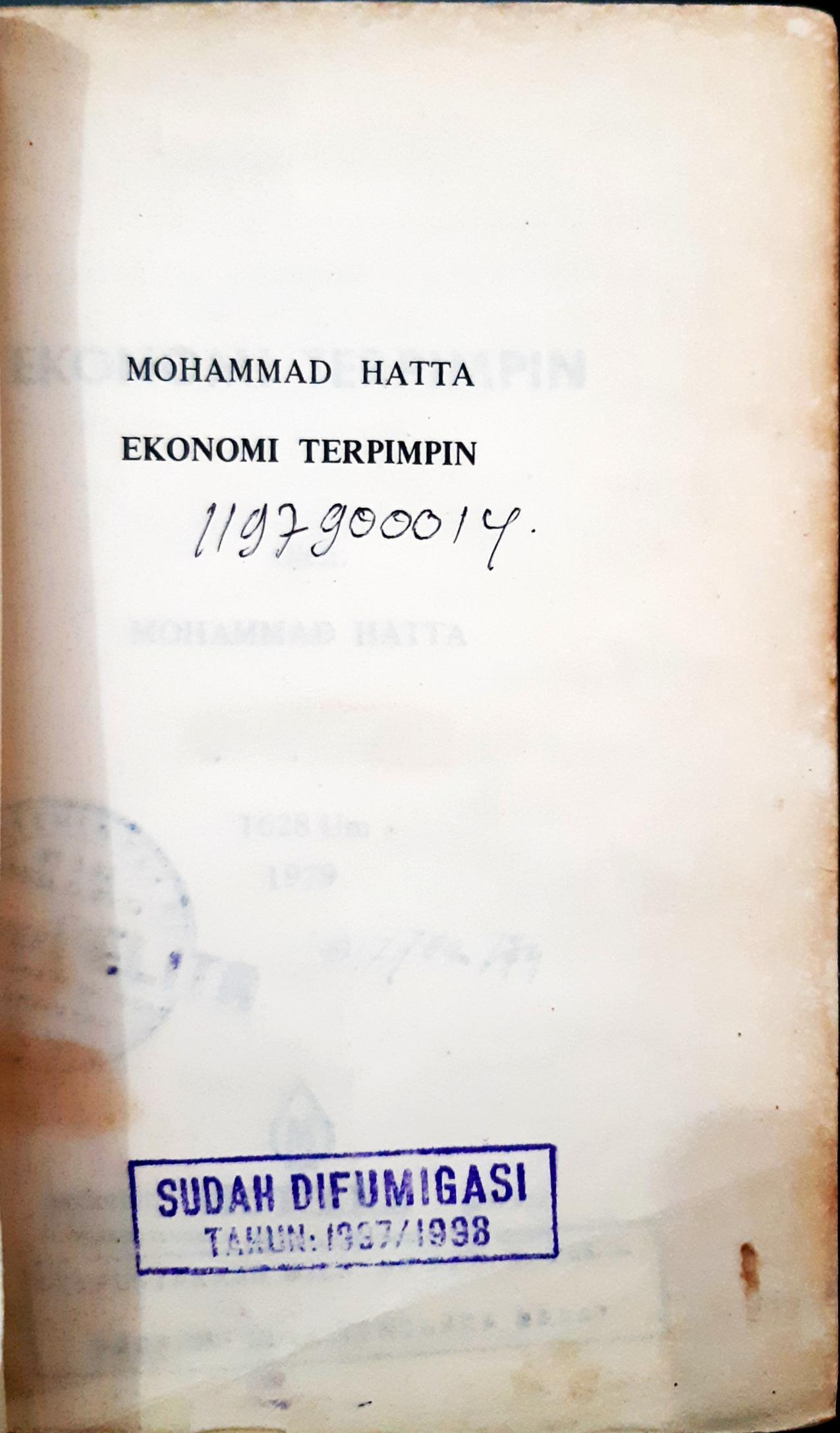 Cover Ekonomi terpimpin / Mohammad Hatta