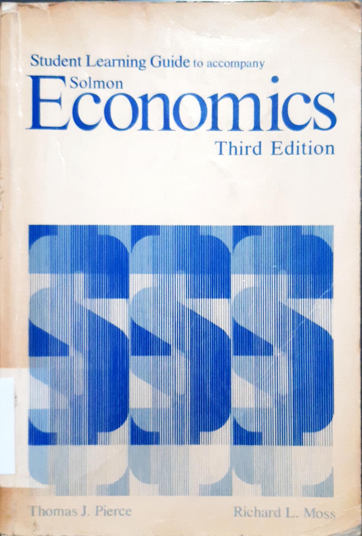 Cover Student learning guide to accompany, Economics, Third edition / Solmon