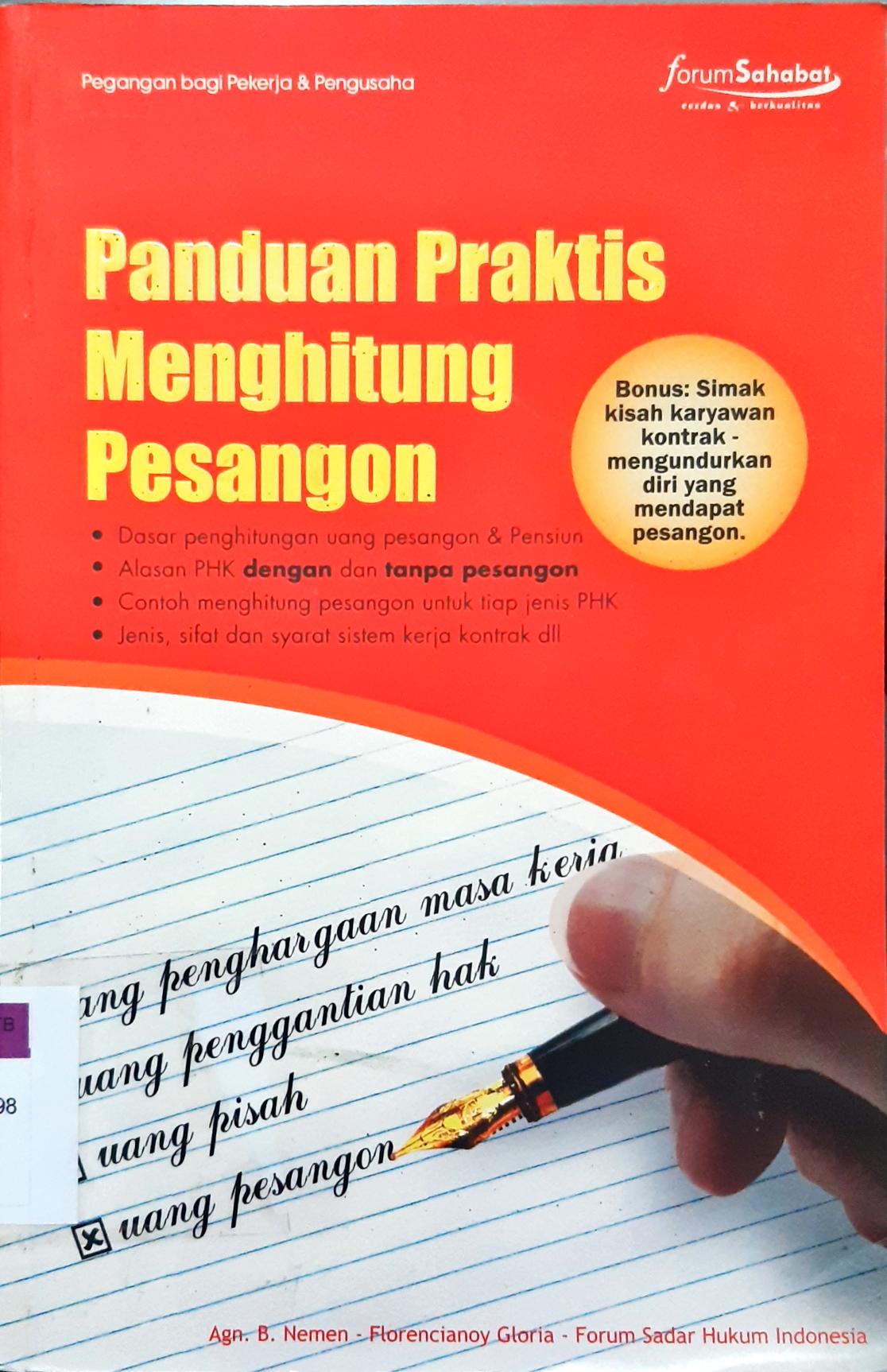 Cover Panduan praktis menghitung pesangon / Agn. B. Nemen, Florencianoy Gloria