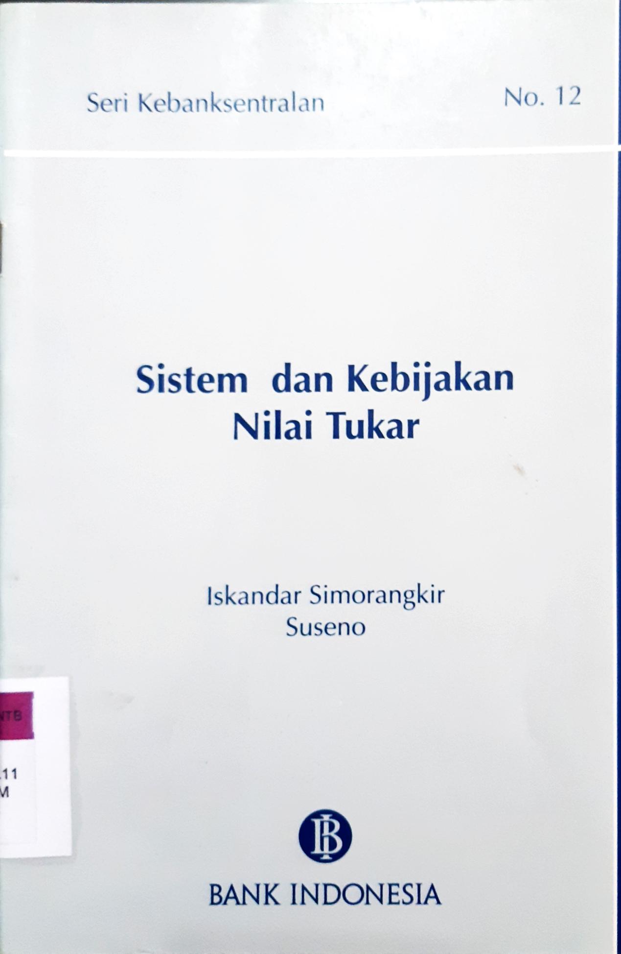 Cover Sistem dan kebijakan nilai tukar / Iskandar Simorangkir, Suseno