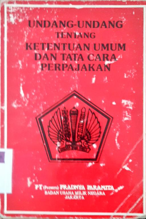 Cover Undang-Undang tentang ketentuan umum dan tata cara perpajakan