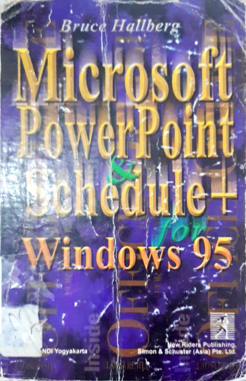Cover Microsoft powerpoint and schedule+ :  For windows 95 / Bruce hallberg