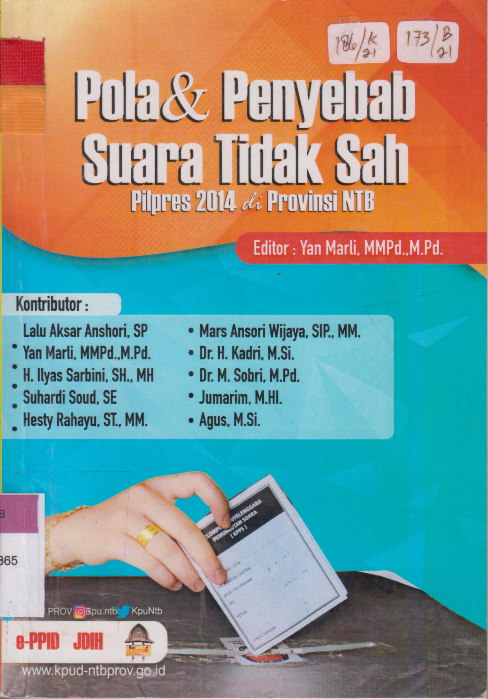 Cover Pola dan penyebab suara tidak sah, pilpres 2014 di provinsi Nusa Tenggara Barat