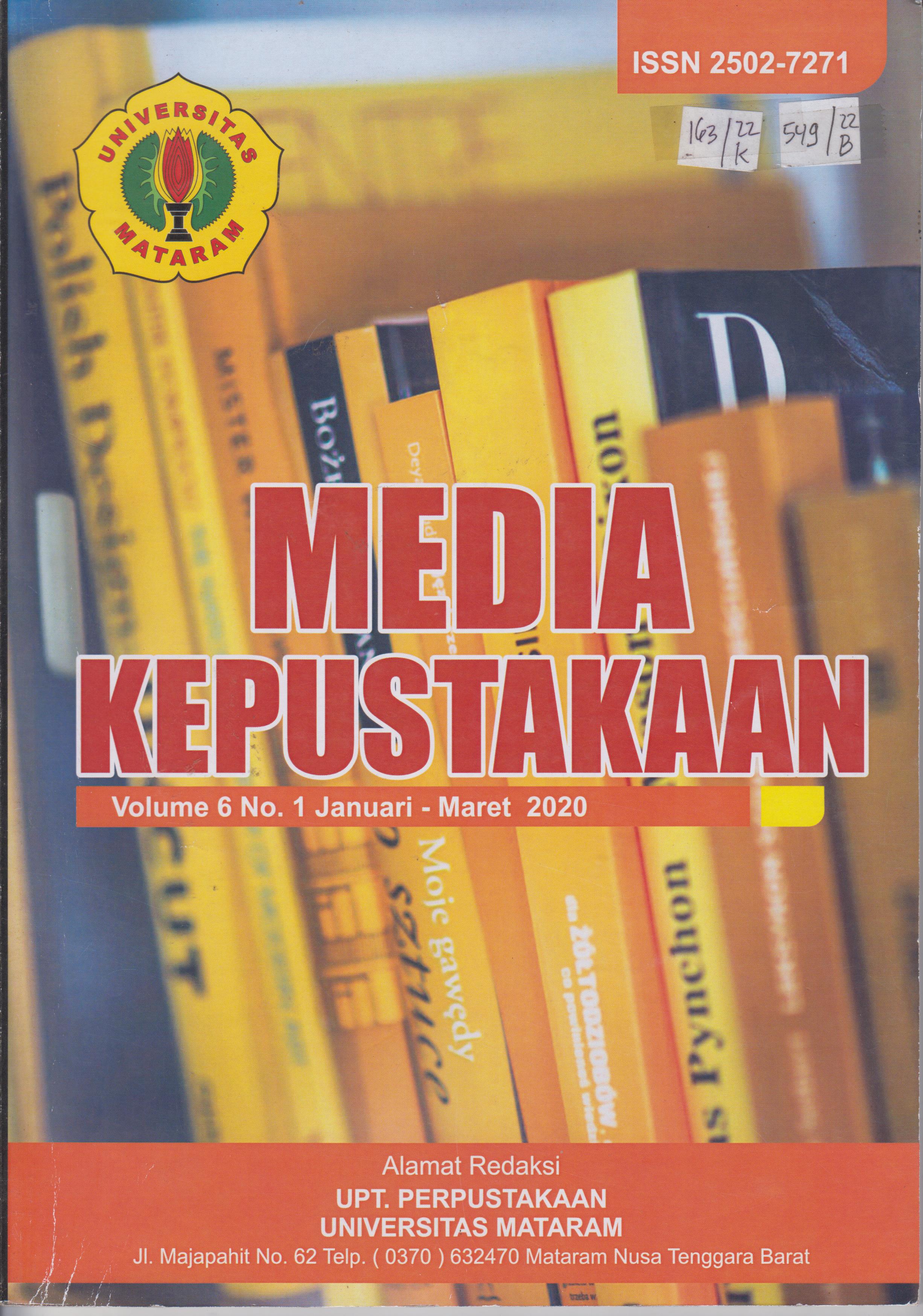 Cover Media kepustakaan volume 6 No.1 Januari-Maret 2020