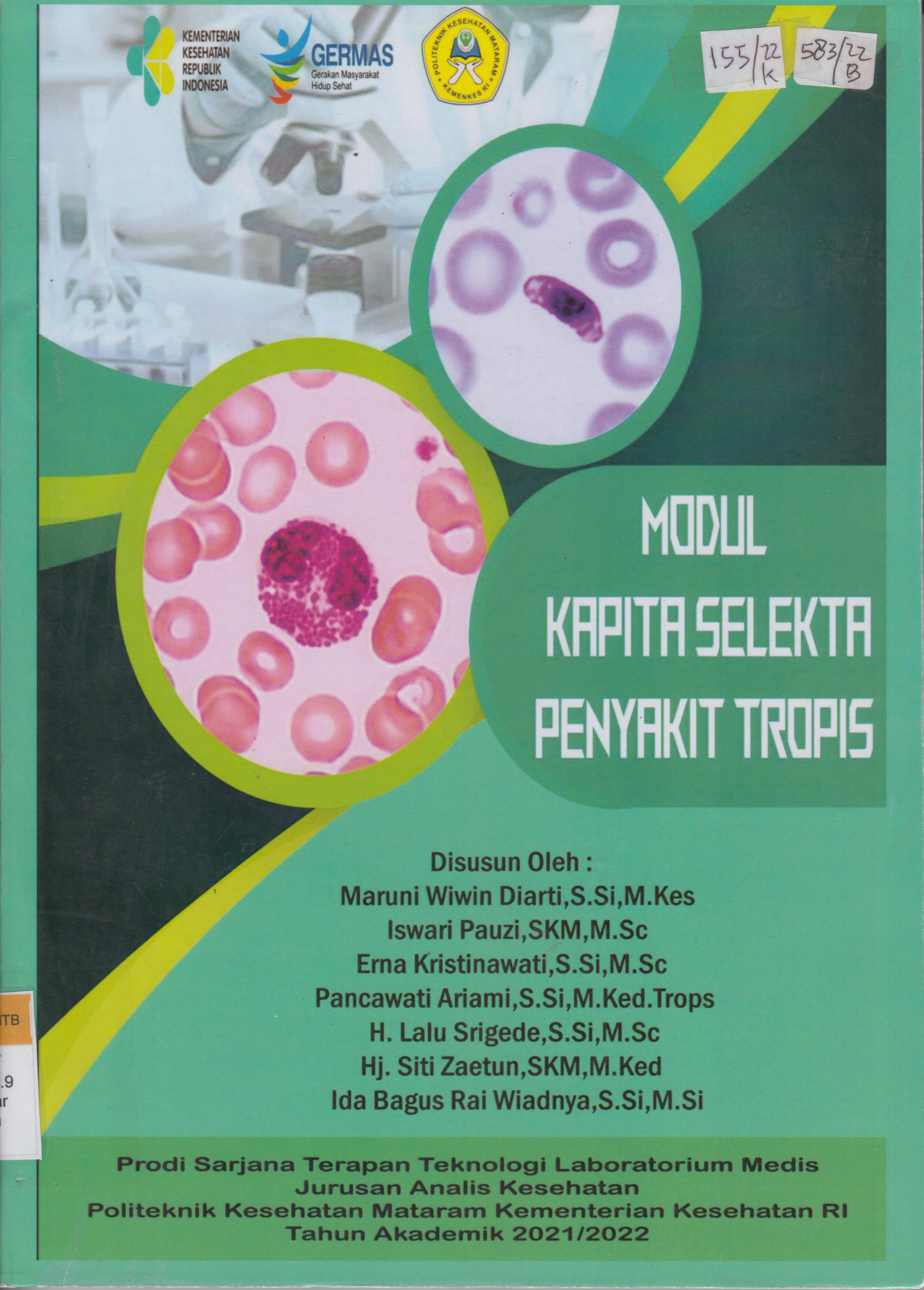 Cover Modul kapita selekta penyakit tropis / Marni Wiwin Diarti