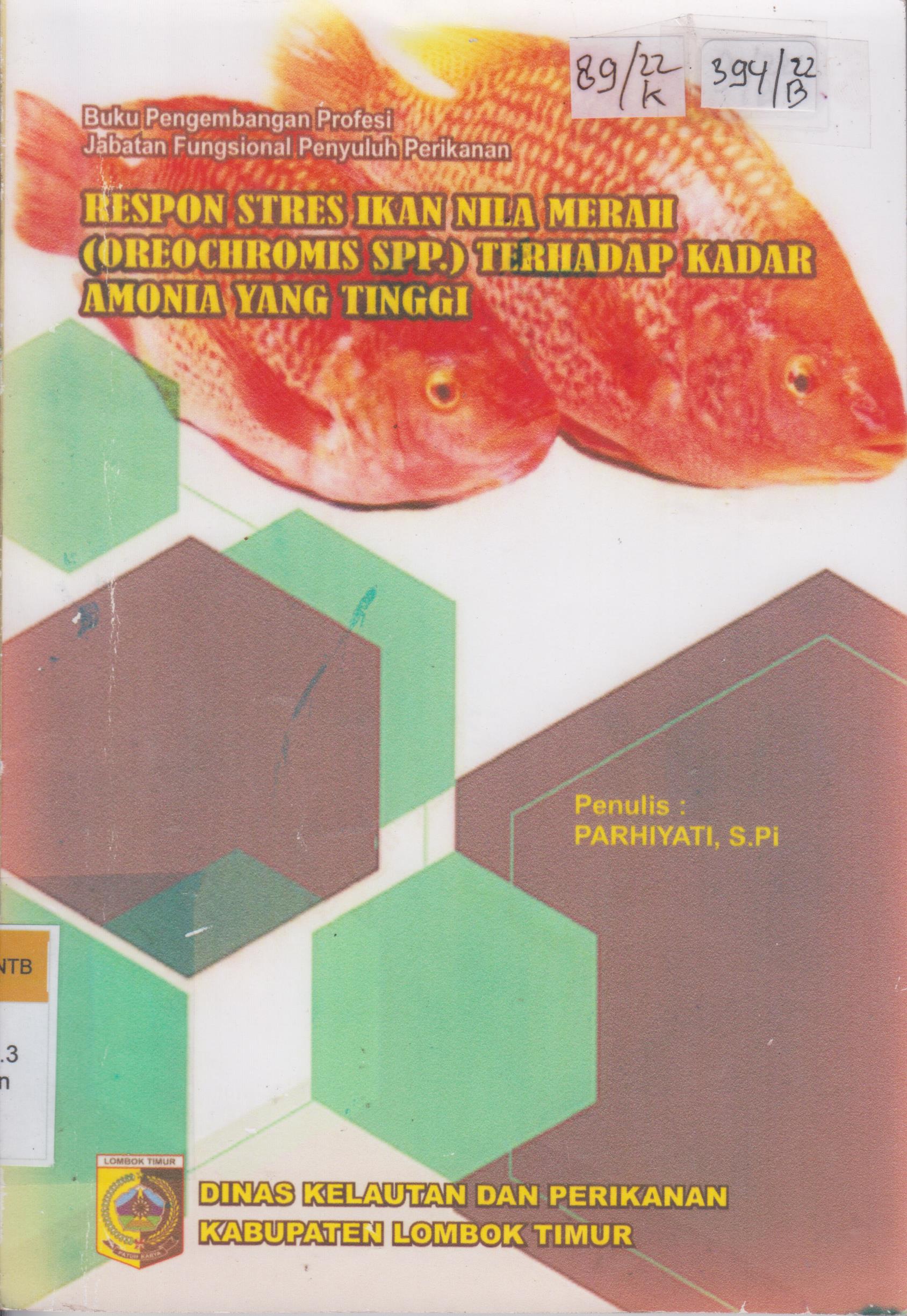 Cover Respon stres ikan nila merah (orcochromis SPP) terhadap kadar amonia yang tinggi / Ronal V constantino, Rea Mae c temlonueuo dan lorenz J Fajardo