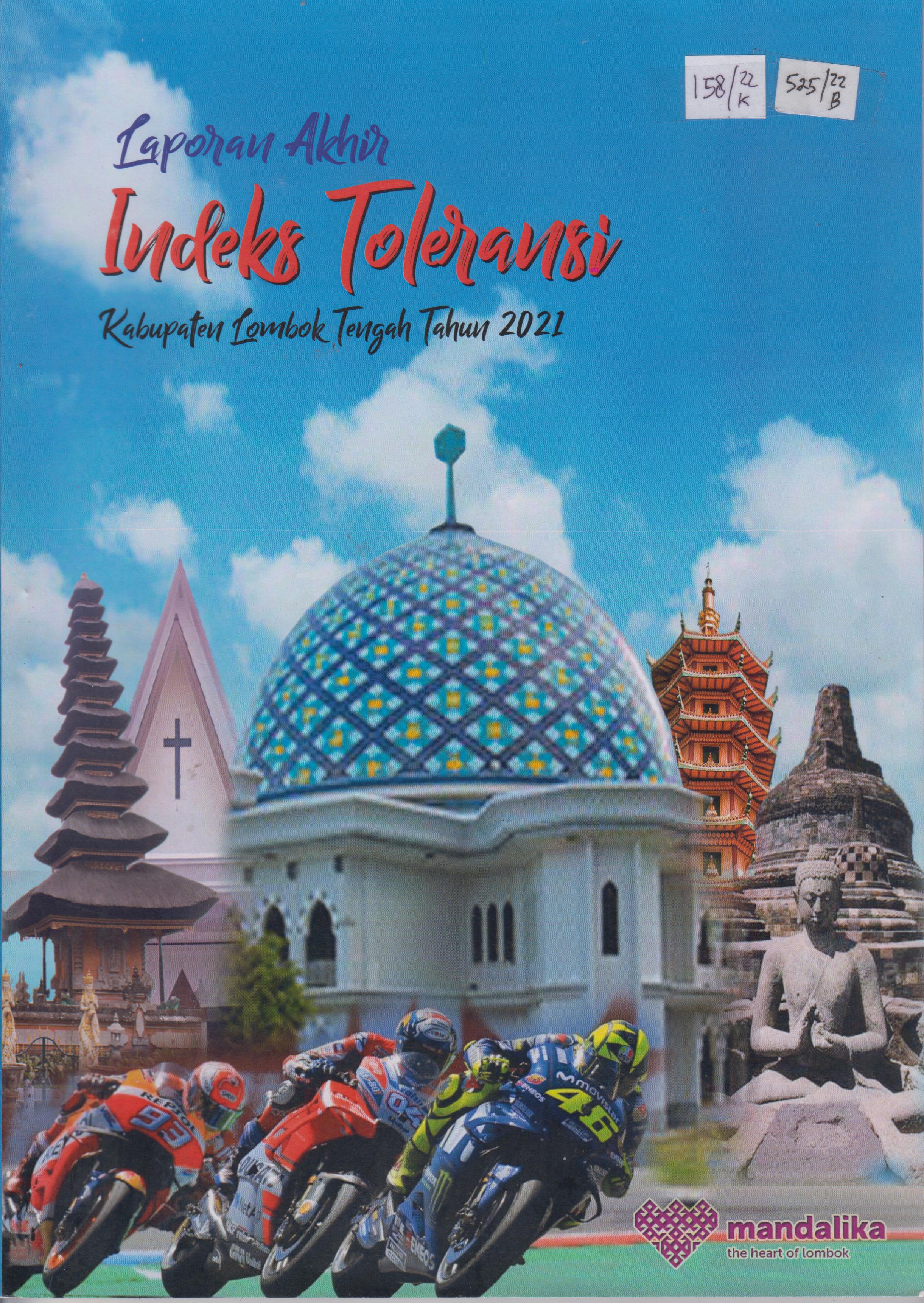 Cover Laporan Akhir Indeks Toleransi Kabupaten Lombok Tengah Tahun 2021 / Bappeda Kabupaten Lombok Tengah