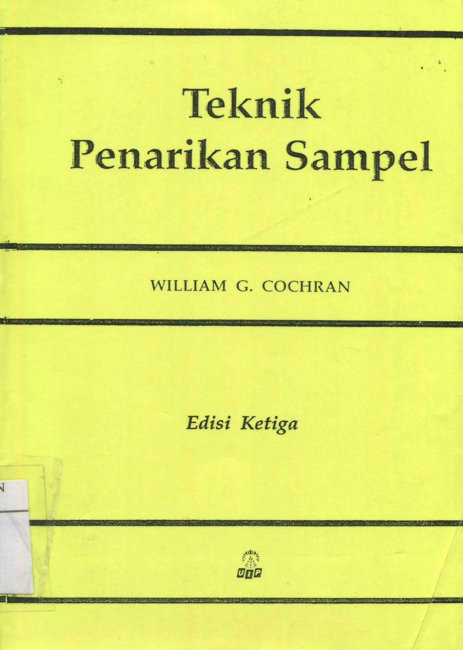 Cover Teknik Penarikan Sampel / William G. Cochran
