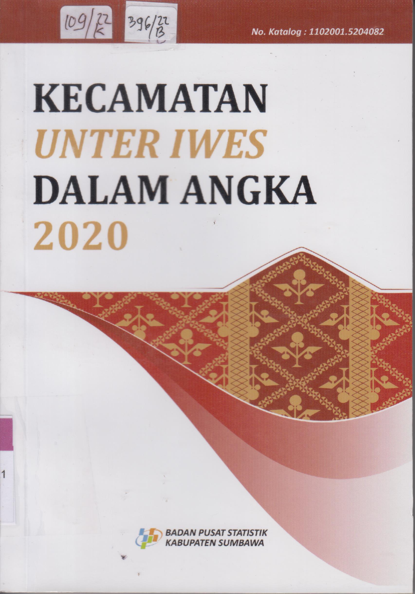 Cover Kecamatan Unter Iwes  Dalam Angka 2020 / Badan Pusat Statistik Kabupaten Sumbawa