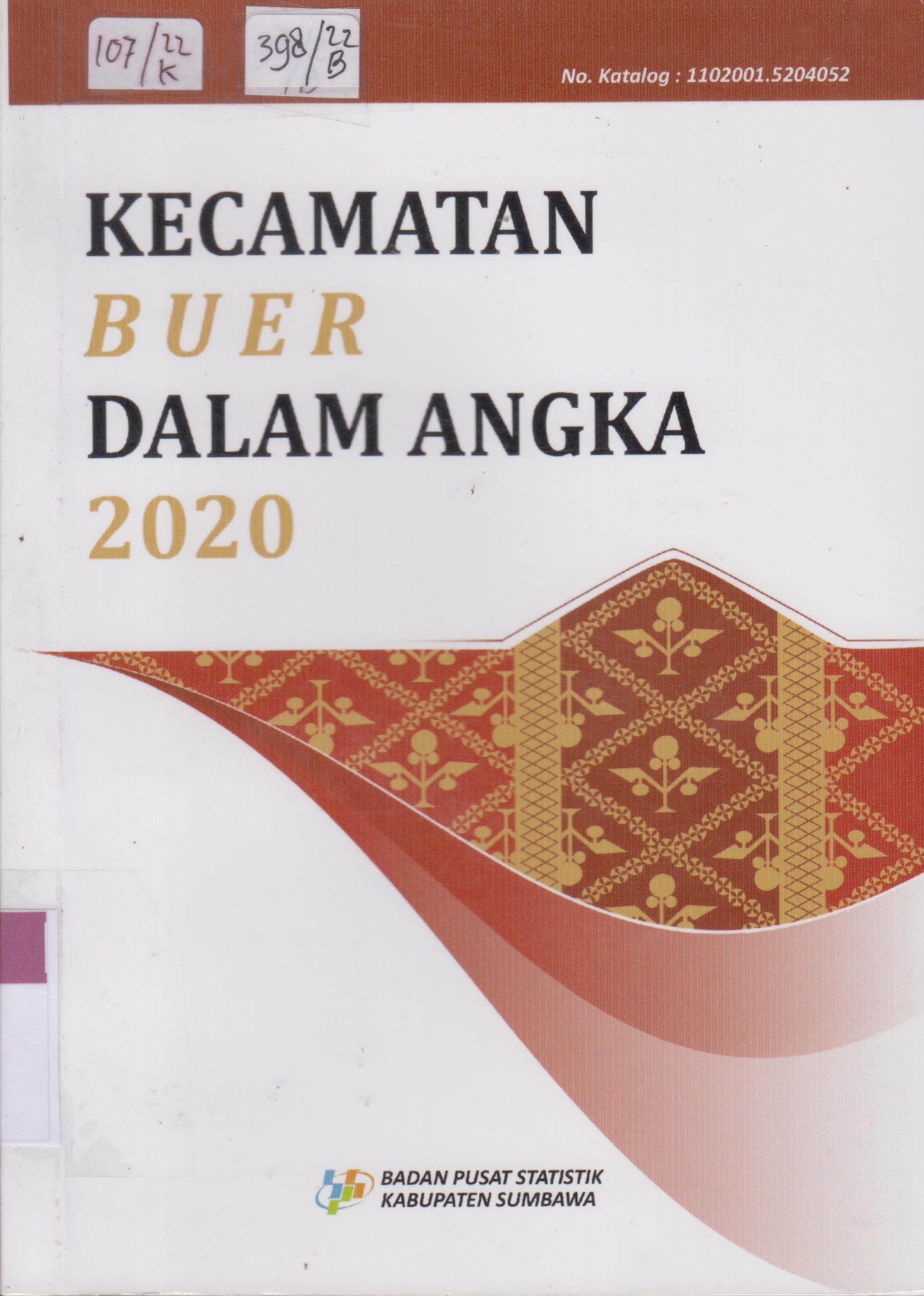 Cover Kecamatan Buer  Dalam Angka 2020 / Badan Pusat Statistik Kabupaten Sumbawa