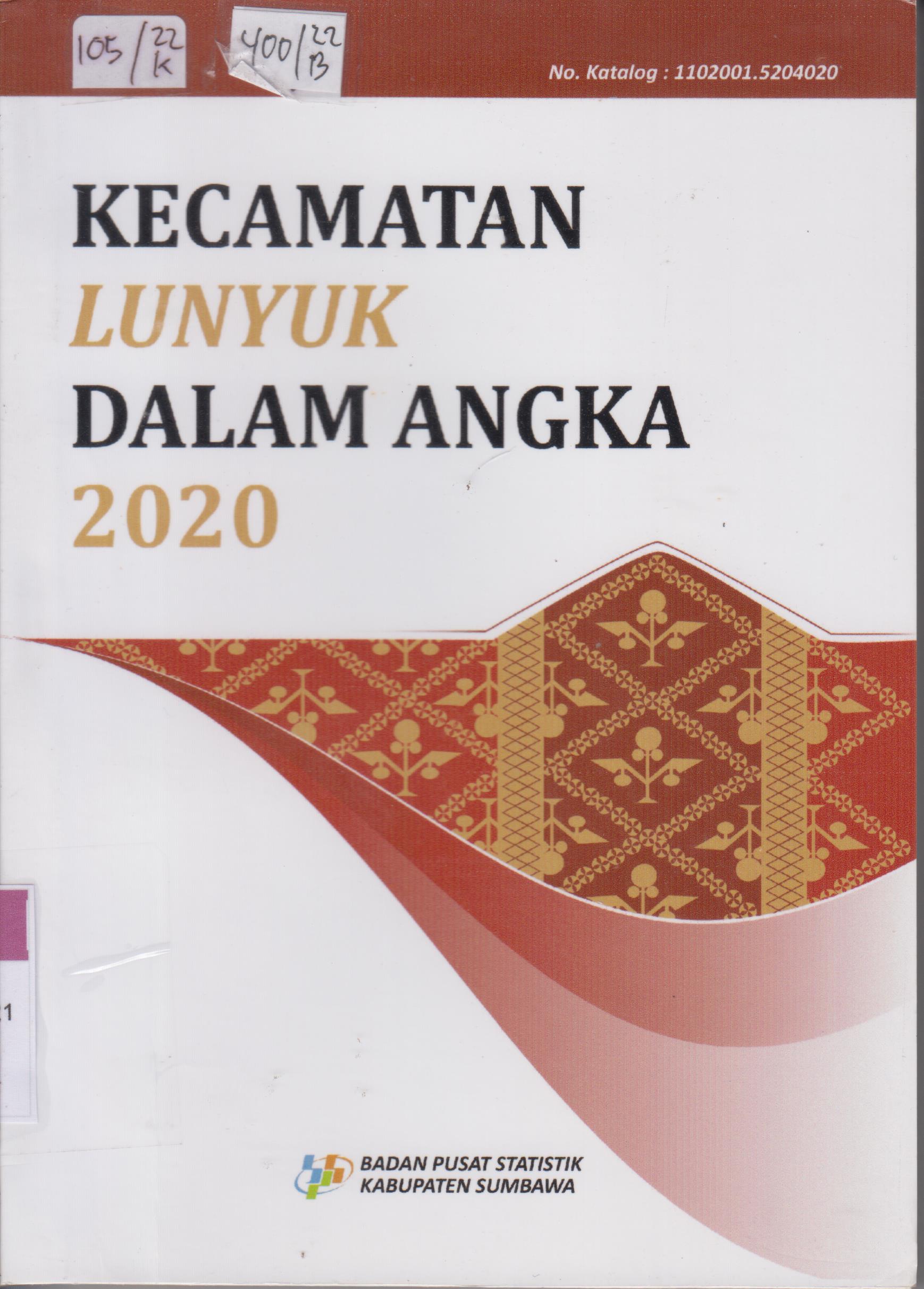 Cover Kecamatan Lunyuk  Dalam Angka 2020 / Badan Pusat Statistik Kabupaten Sumbawa