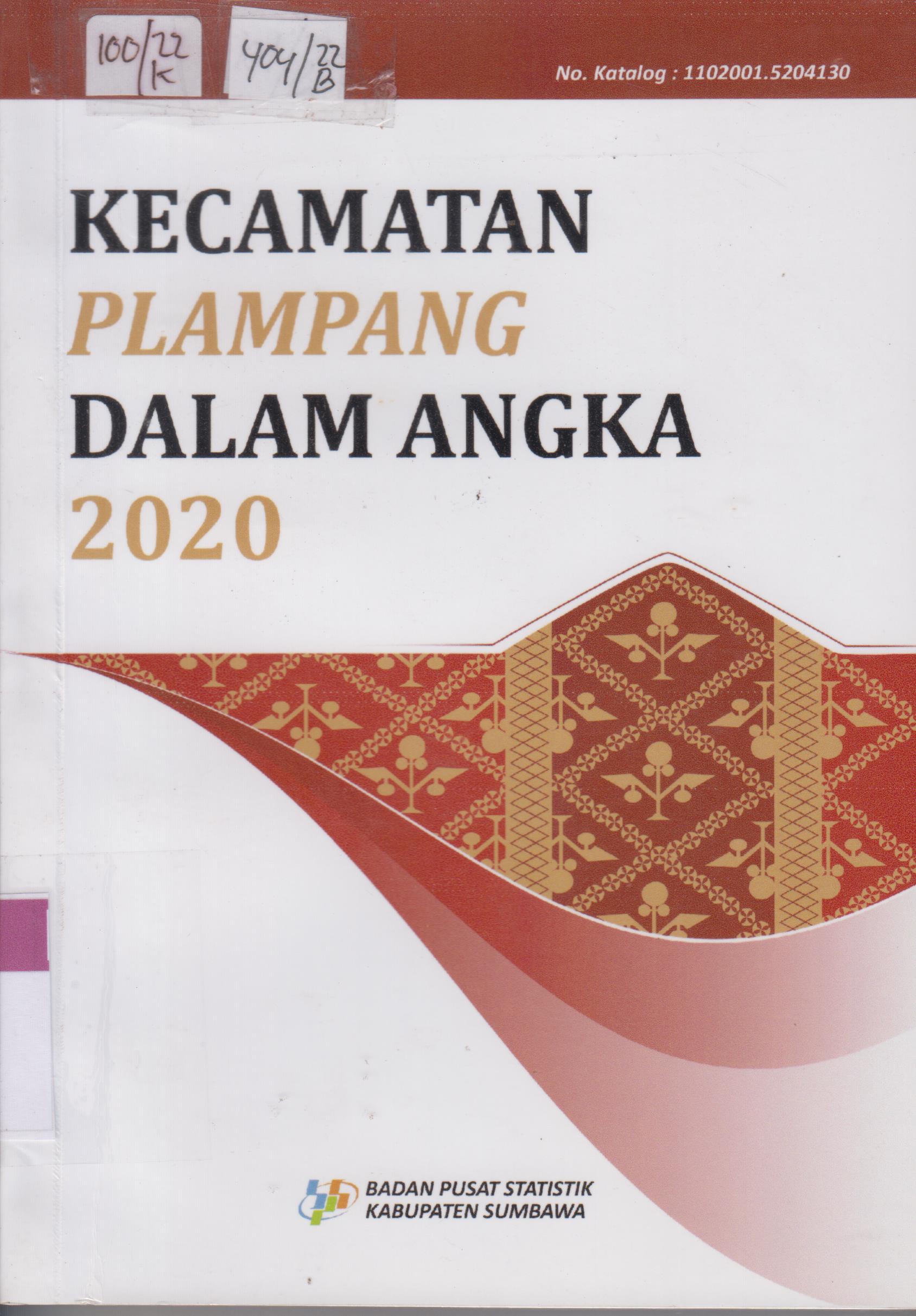 Cover Kecamatan Plampang  Dalam Angka 2020 / Badan Pusat Statistik Kabupaten Sumbawa