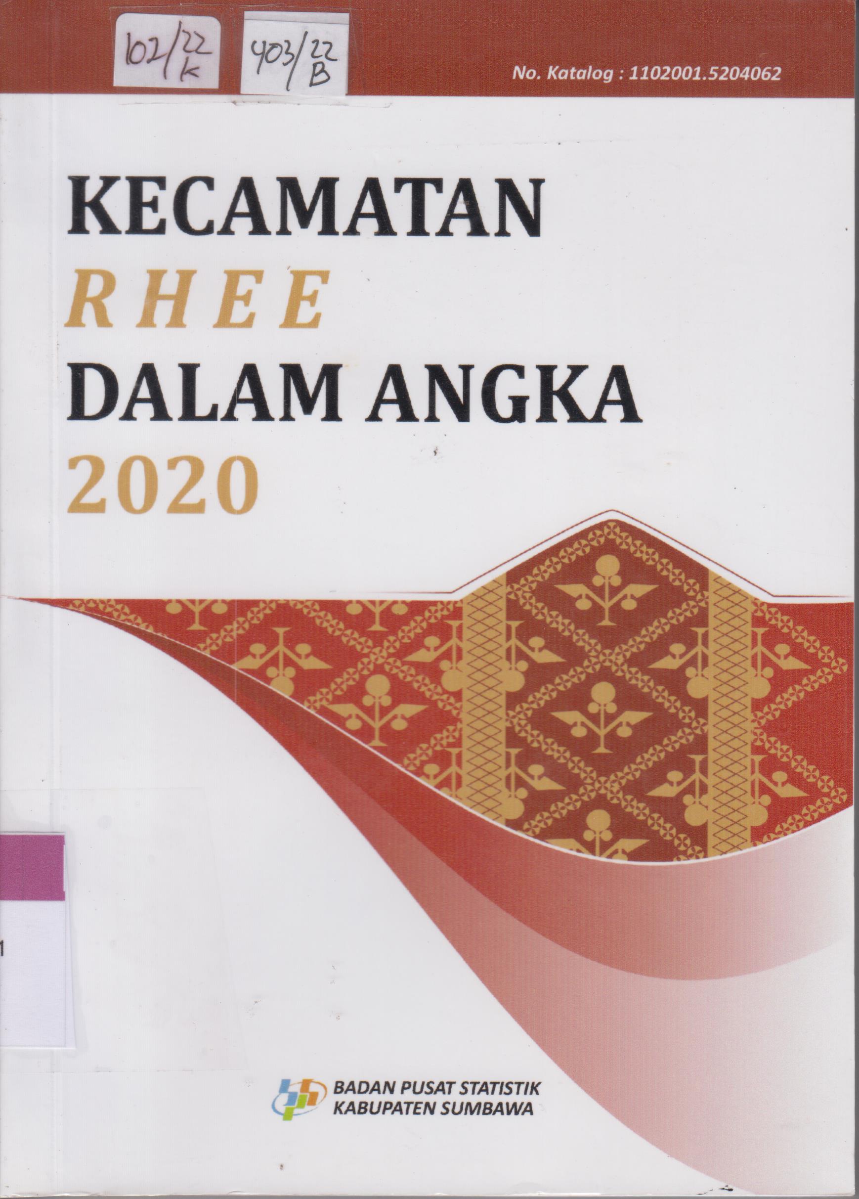 Cover Kecamatan Rhee  Dalam Angka 2020 / Badan Pusat Statistik Kabupaten Sumbawa