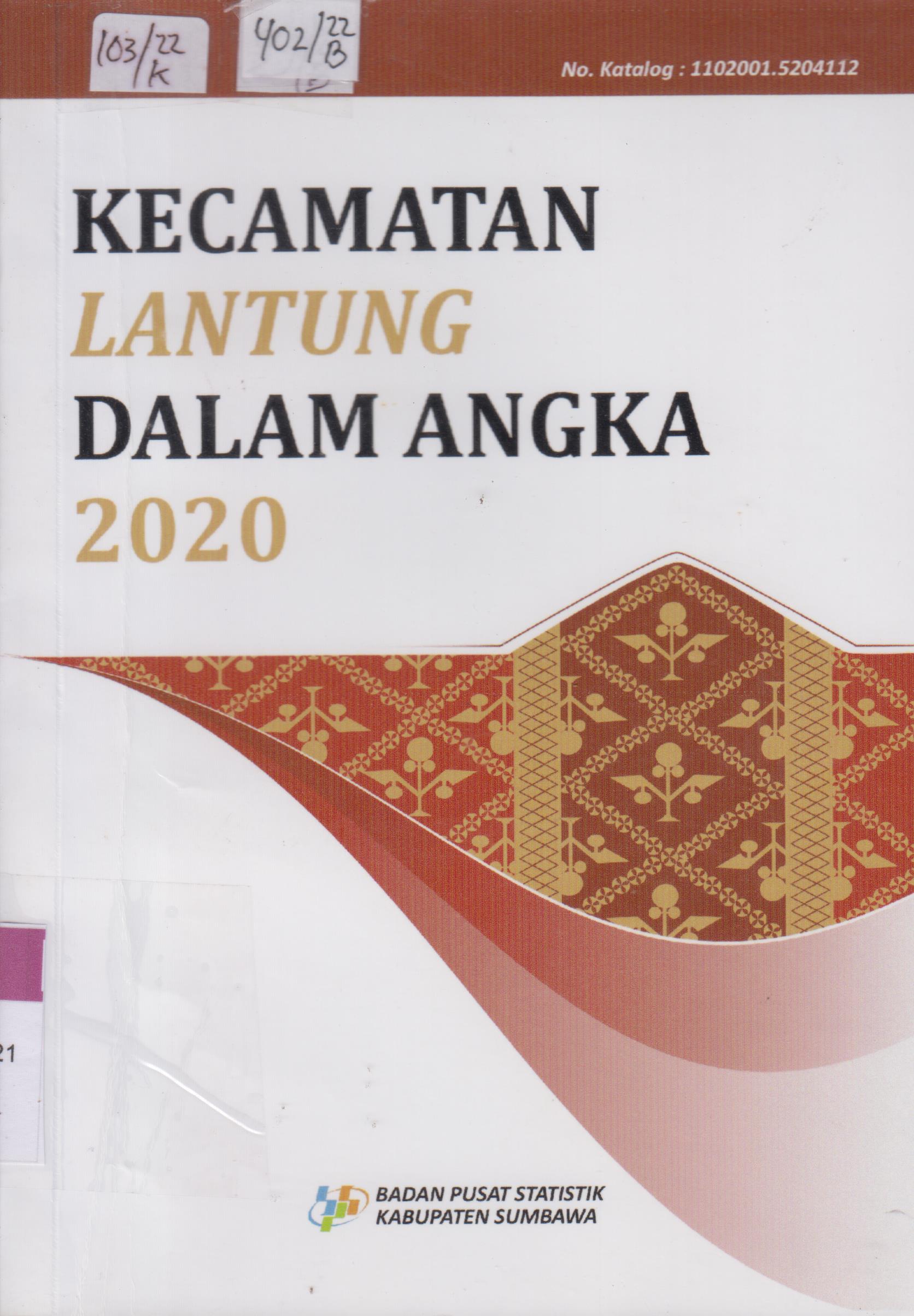 Cover Kecamatan Lantung  Dalam Angka 2020 / Badan Pusat Statistik Kabupaten Sumbawa