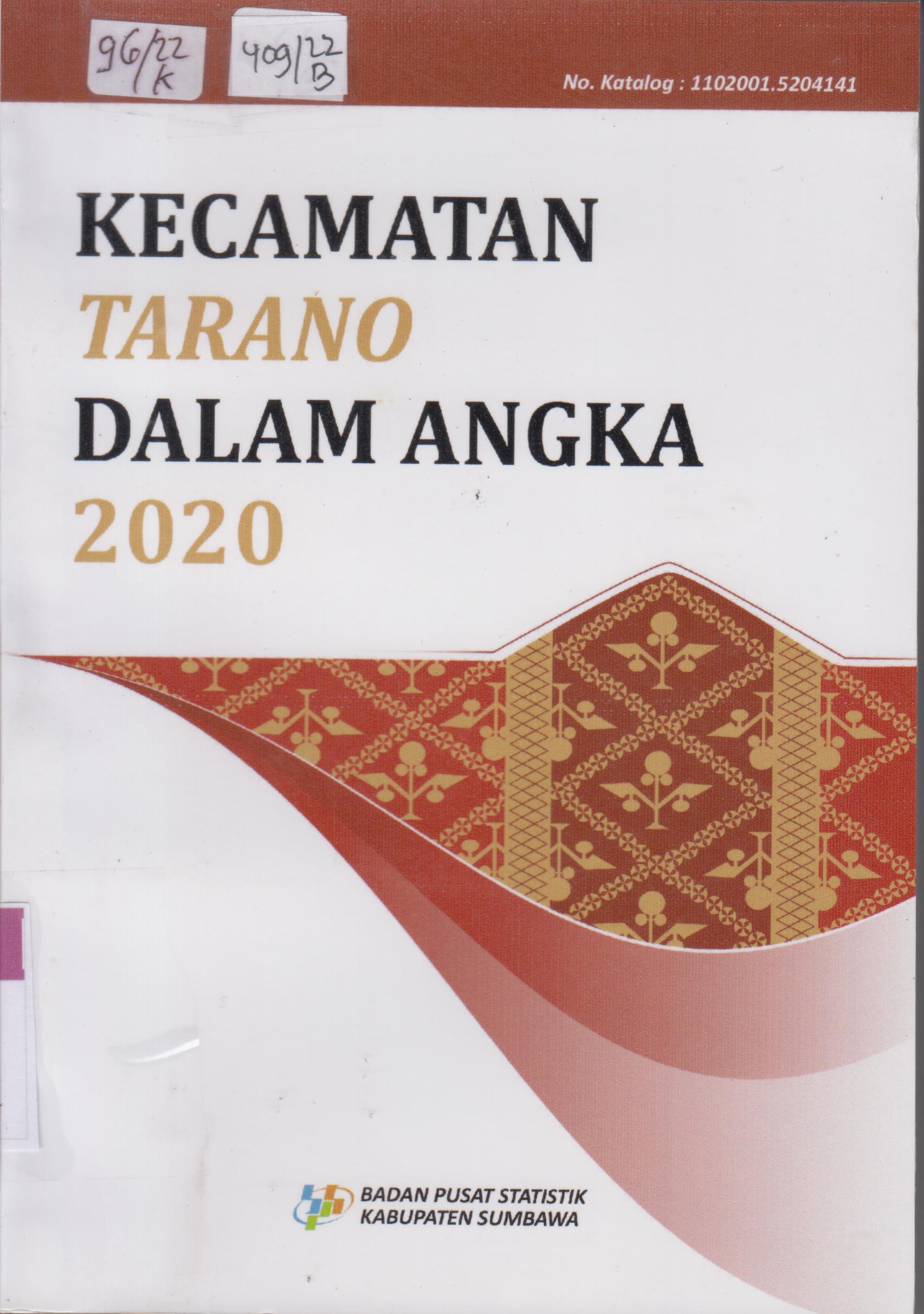 Cover Kecamatan Tarano  Dalam Angka 2020 / Badan Pusat Statistik Kabupaten Sumbawa