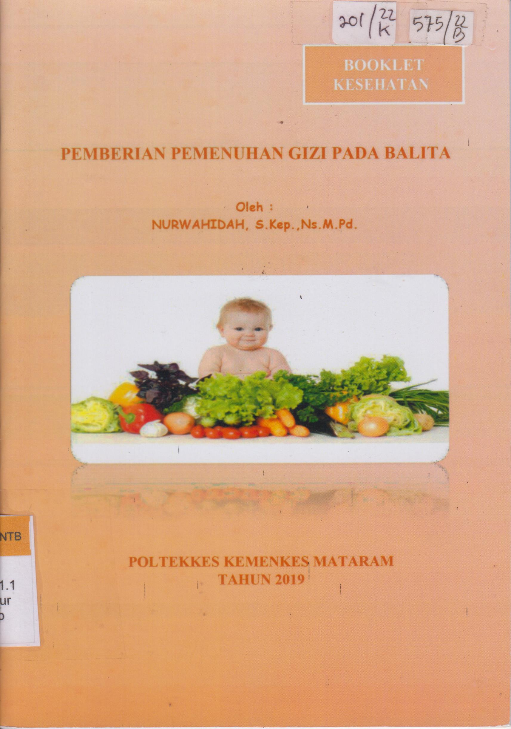 Cover Pemberian pemenuhan gizi pada balita / Nuwahidah
