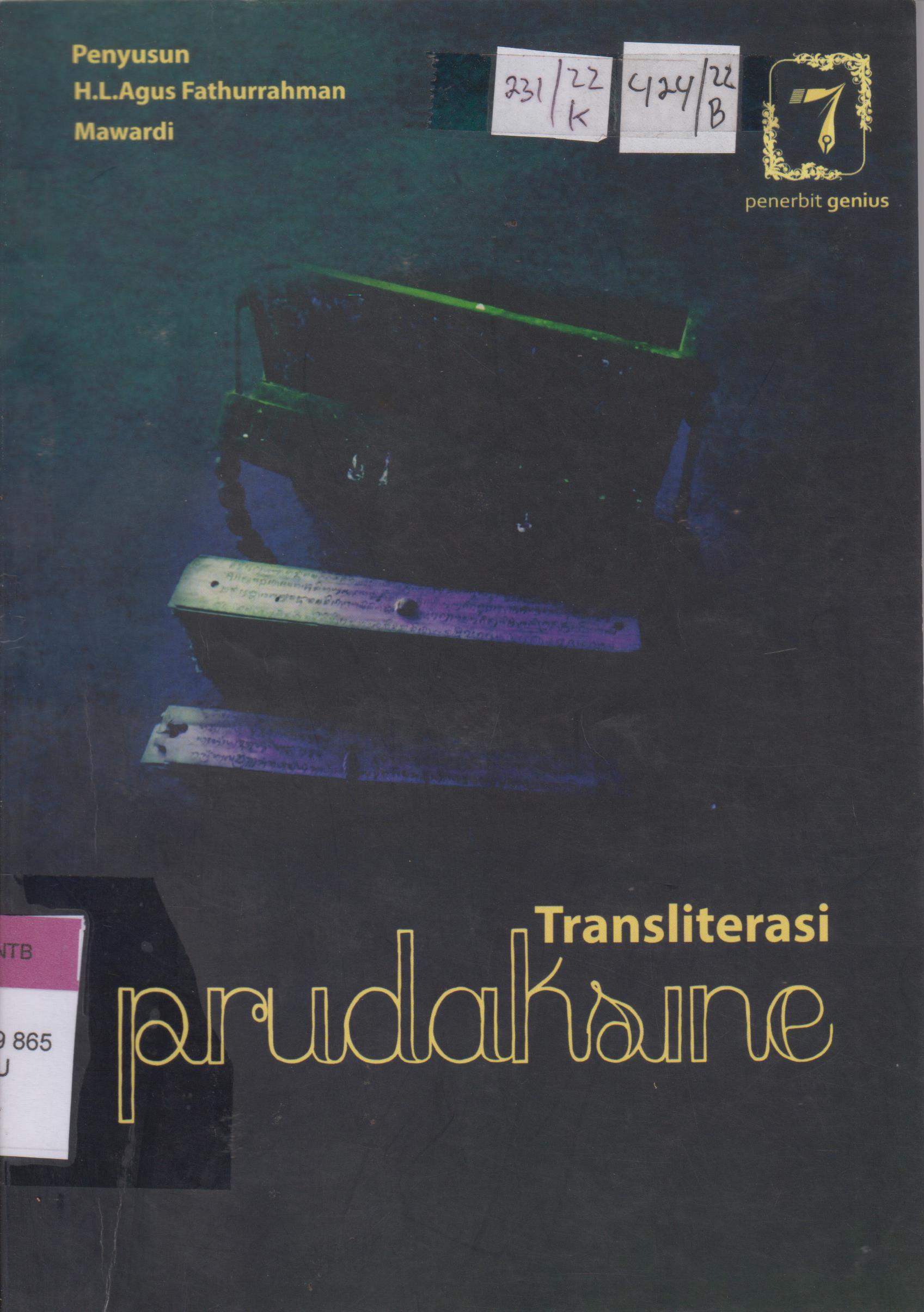 Cover Transliterasi prudaksine / Agus Faturrahman, Mawardi