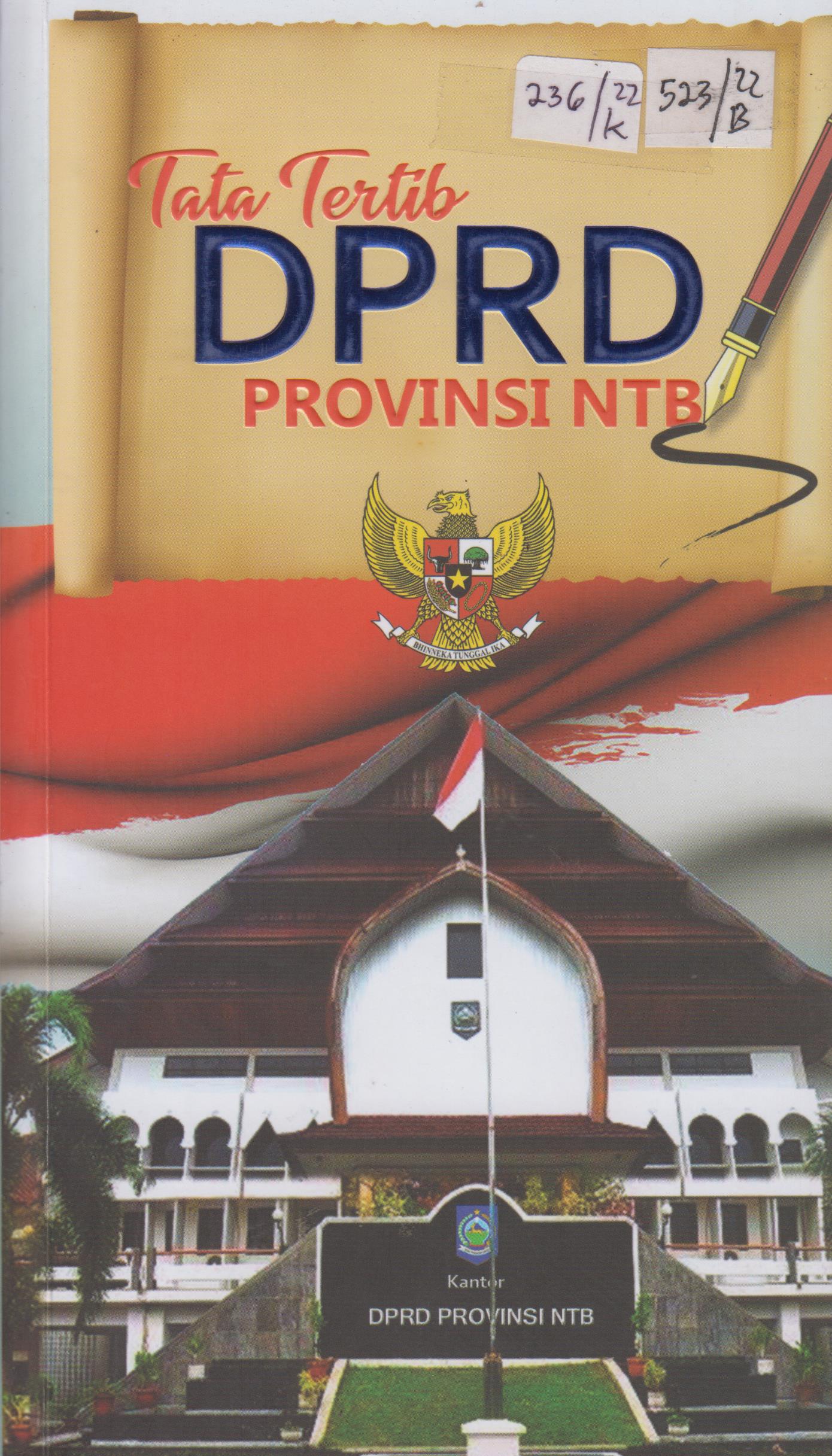 Cover Tata tertib DPRD Provinsi NTB / Sekretariat DPRD Provinsi NTB