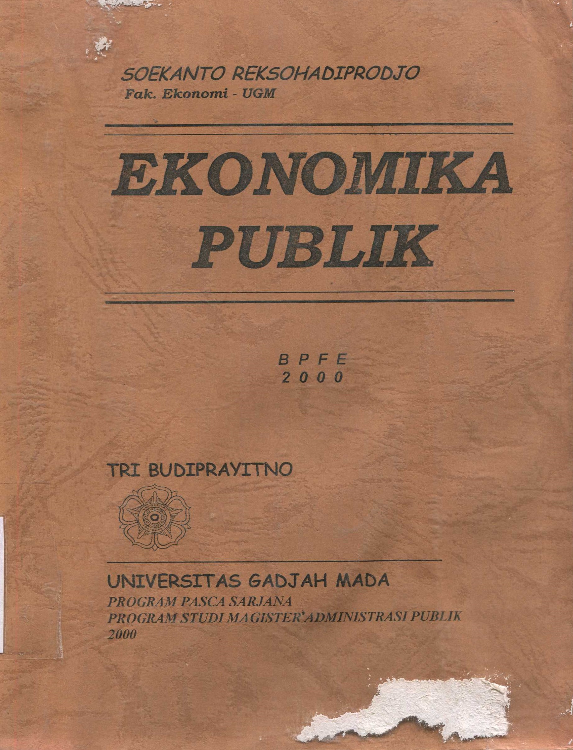 Cover Ekonomika Publik / Soekanto Reksohadiprodjo