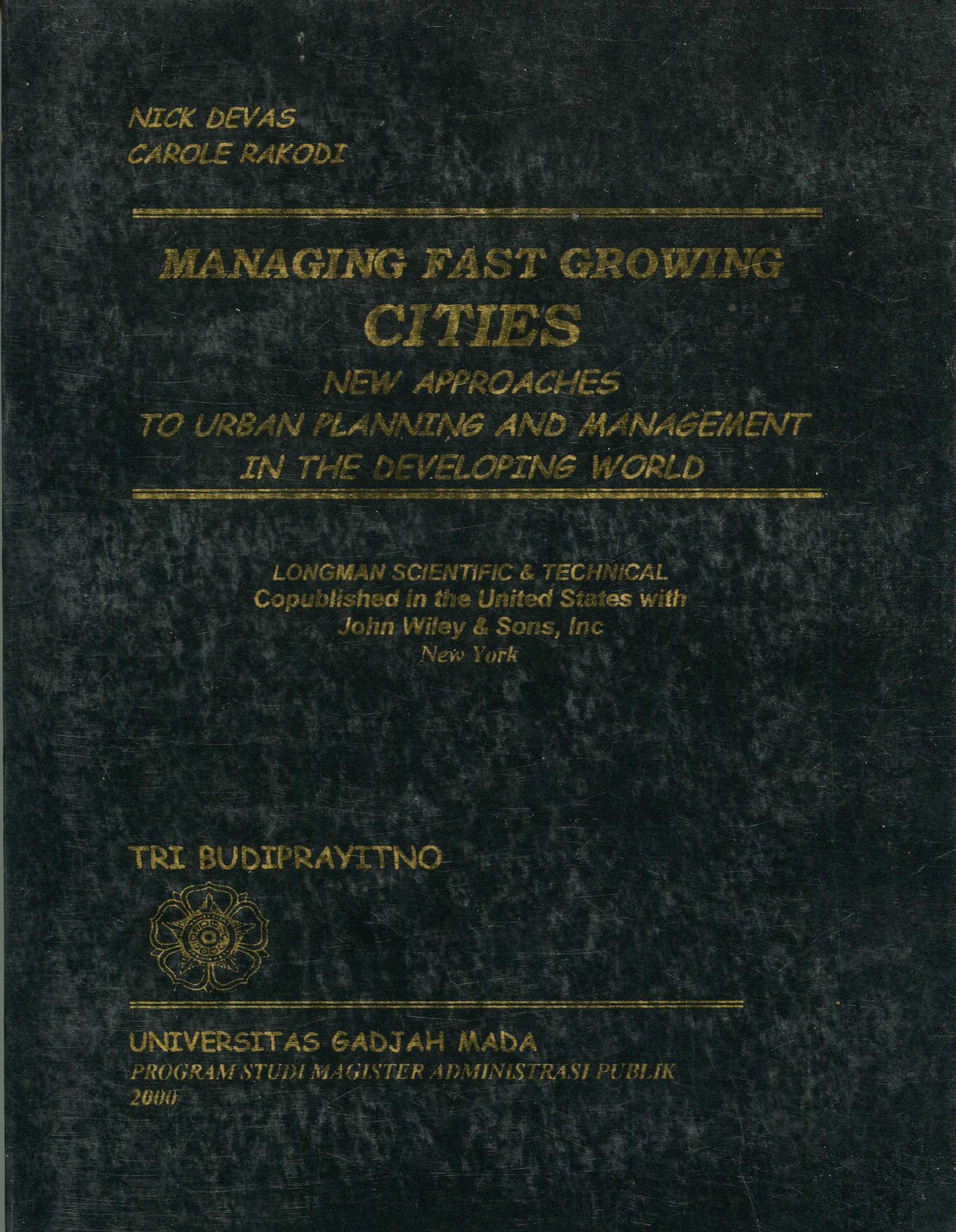 Cover Managing Fast Growing Cities