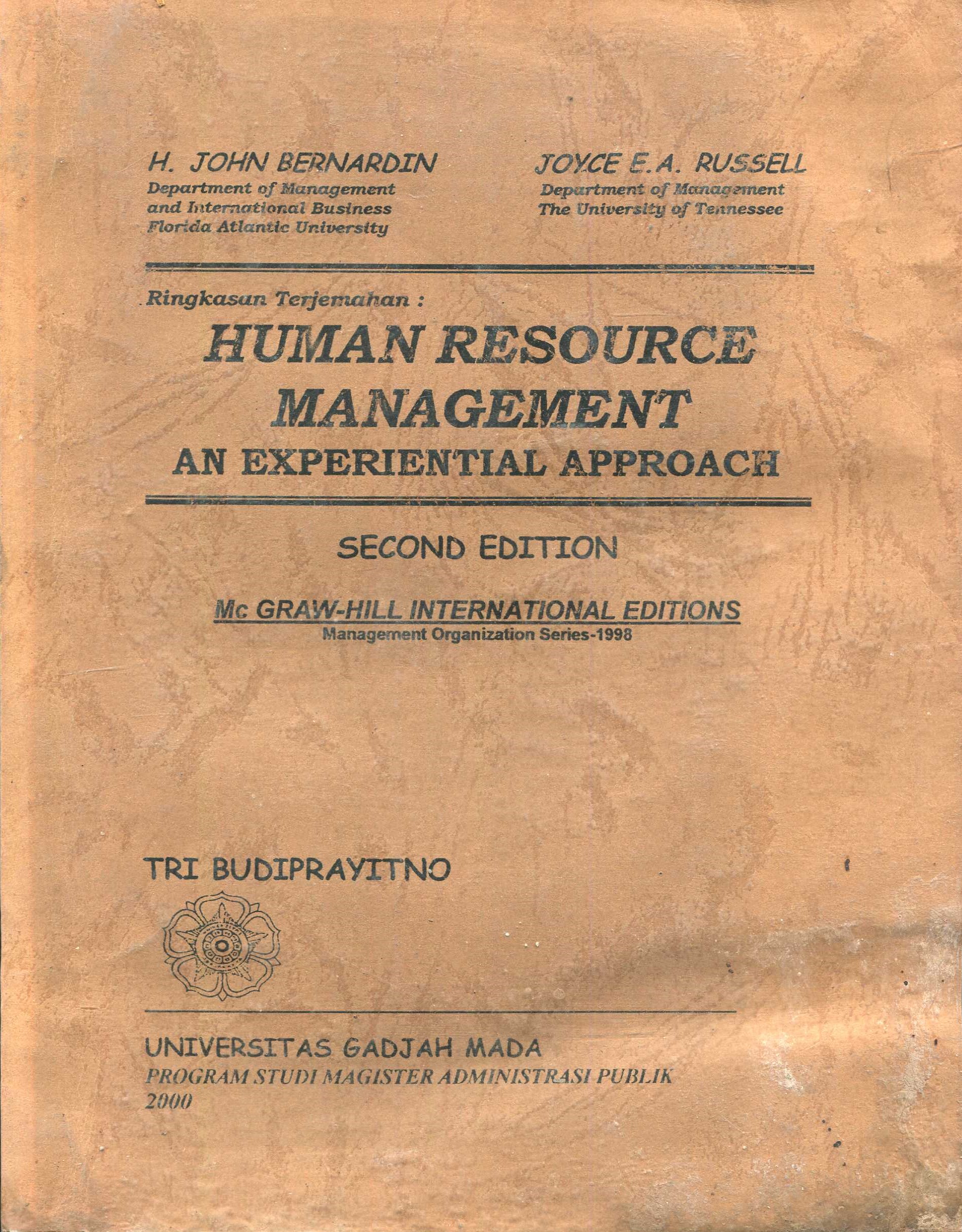 Cover Human Resource Management / Bernardin John