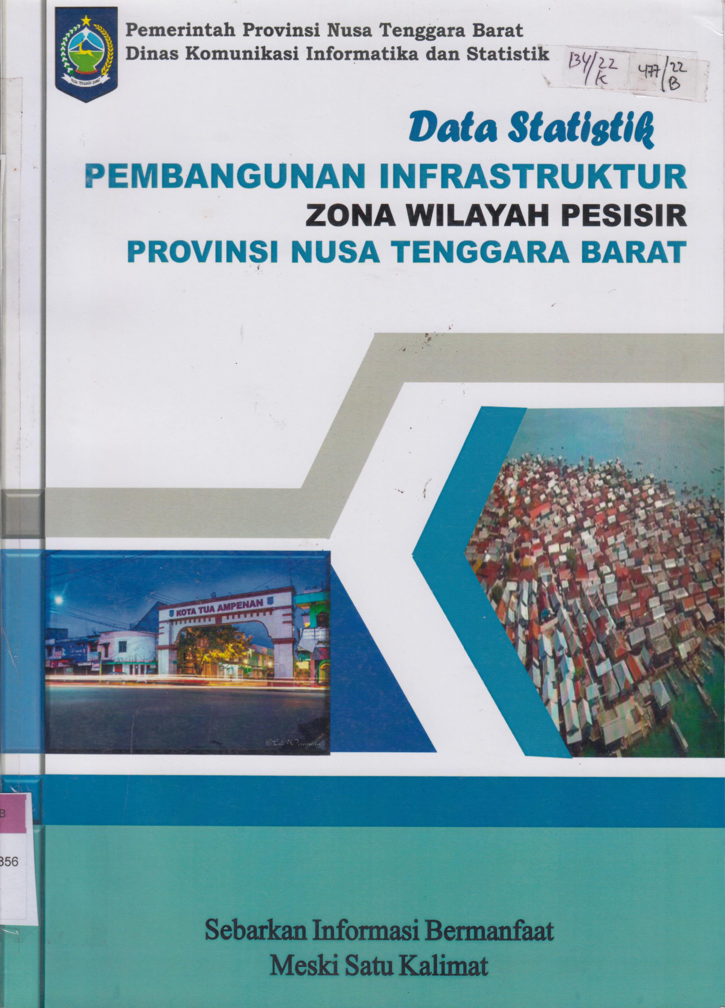 Cover Data Statistik pembangunan Infrastruktur zona wilayah pesisir Provinsi Nusa Tenggara Barat