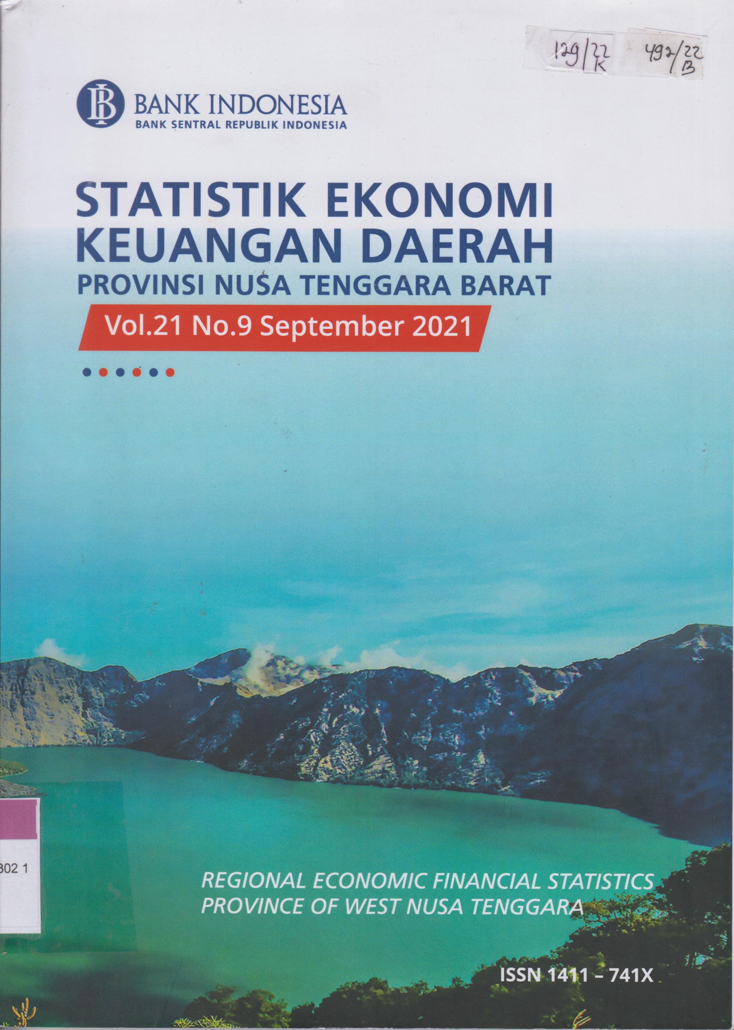 Cover Statistik Ekonomi Keuangan Daerah Provinsi Nusa Tenggara Barat Vol.21 No.9 September 2021 :  Regional Economic Financial Statistics Province of West Nusa Tenggara