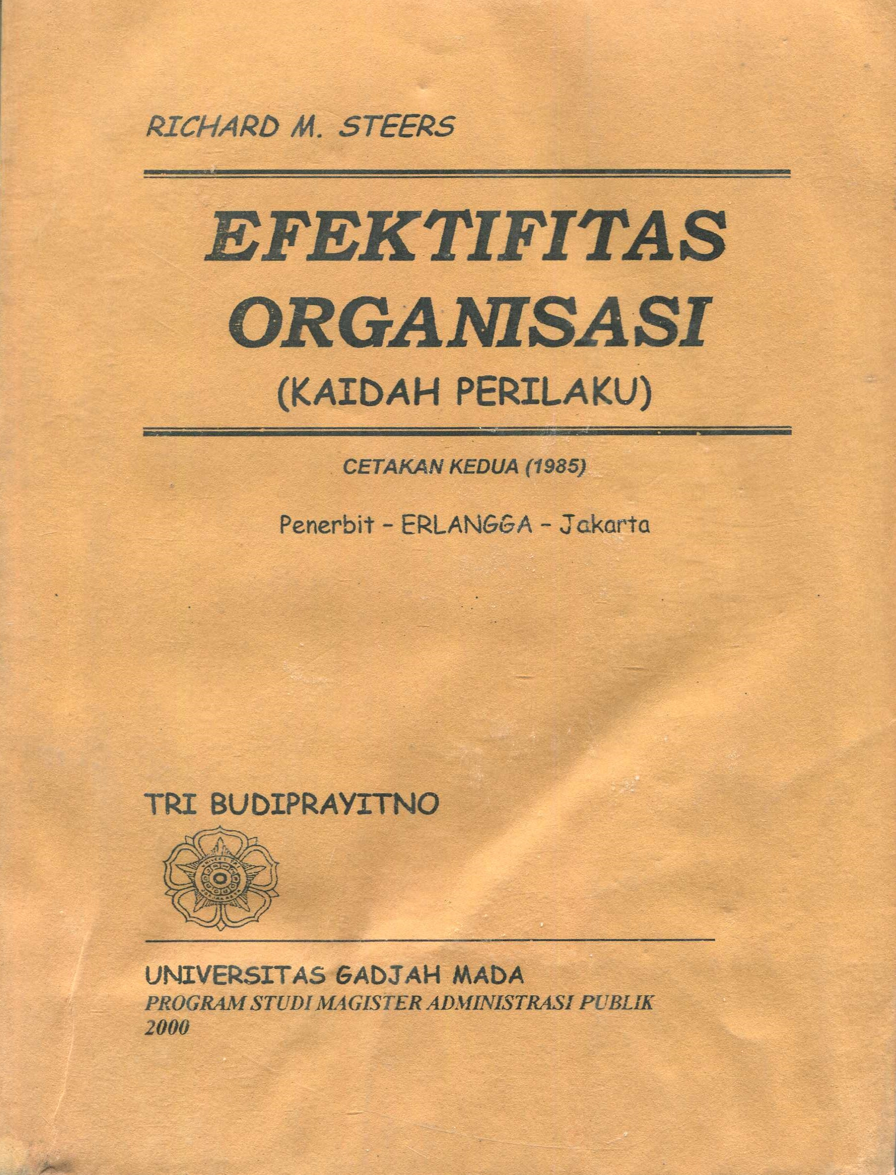 Cover Efektifitas Organisasi / Steers Richard M