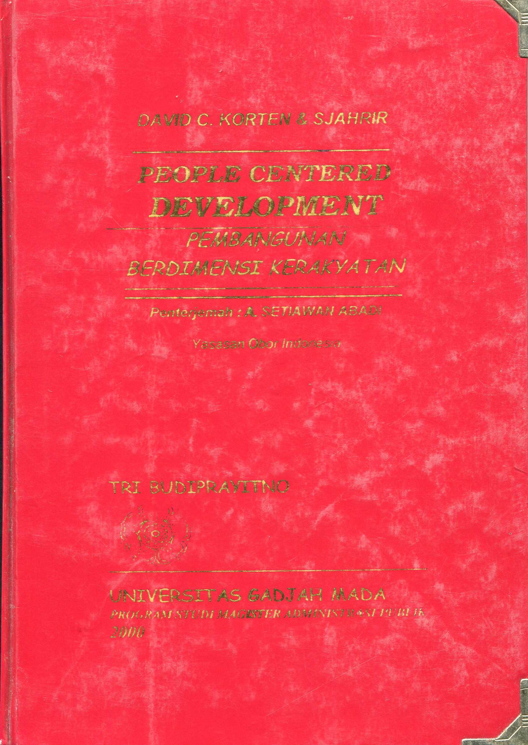 Cover Pembangunan Berdimensi Kerakyatan