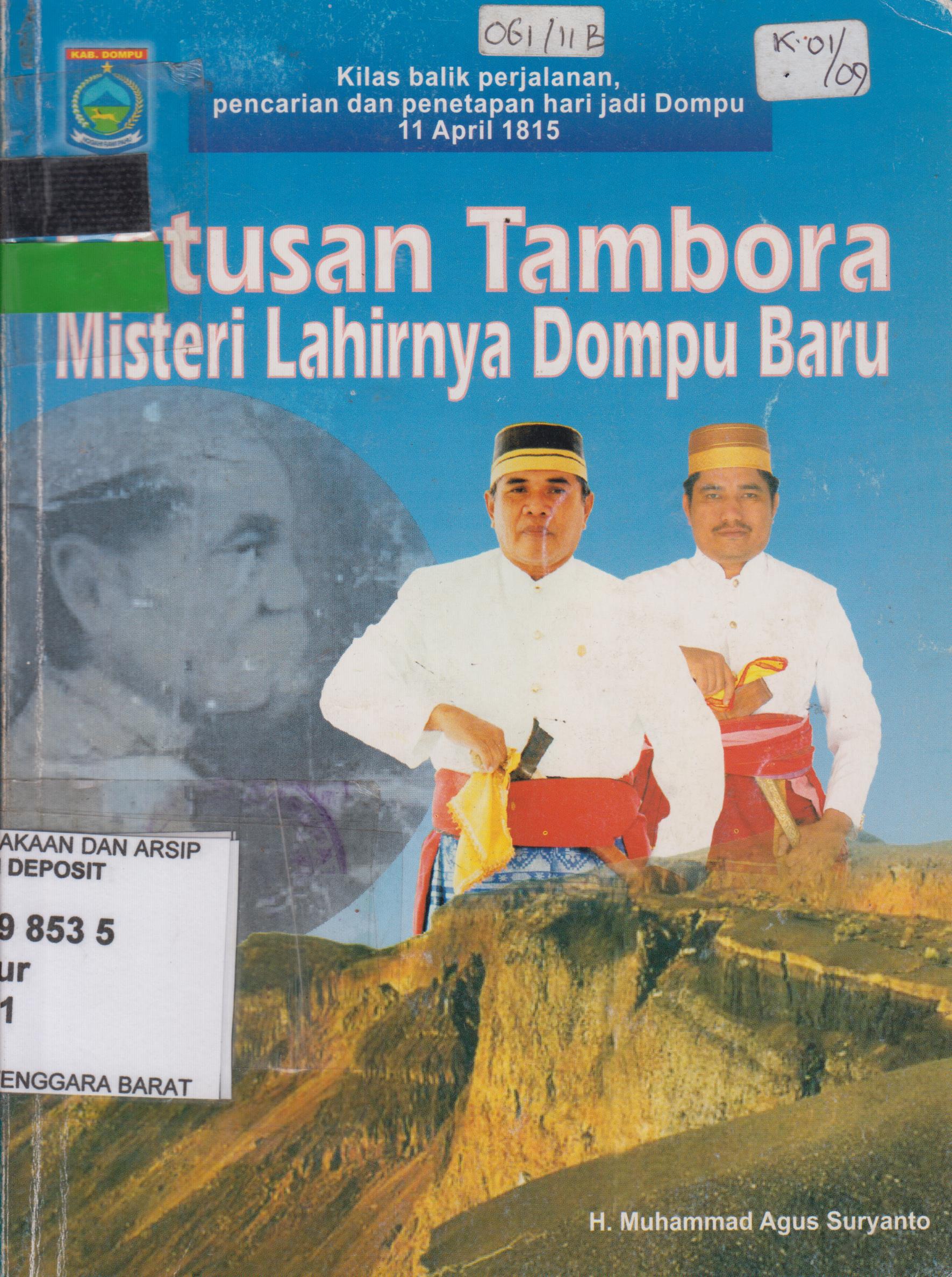 Cover Letusan Tambora, Misteri Lahirnya Dompu Baru / Pemerintah Kabupaten Dompu