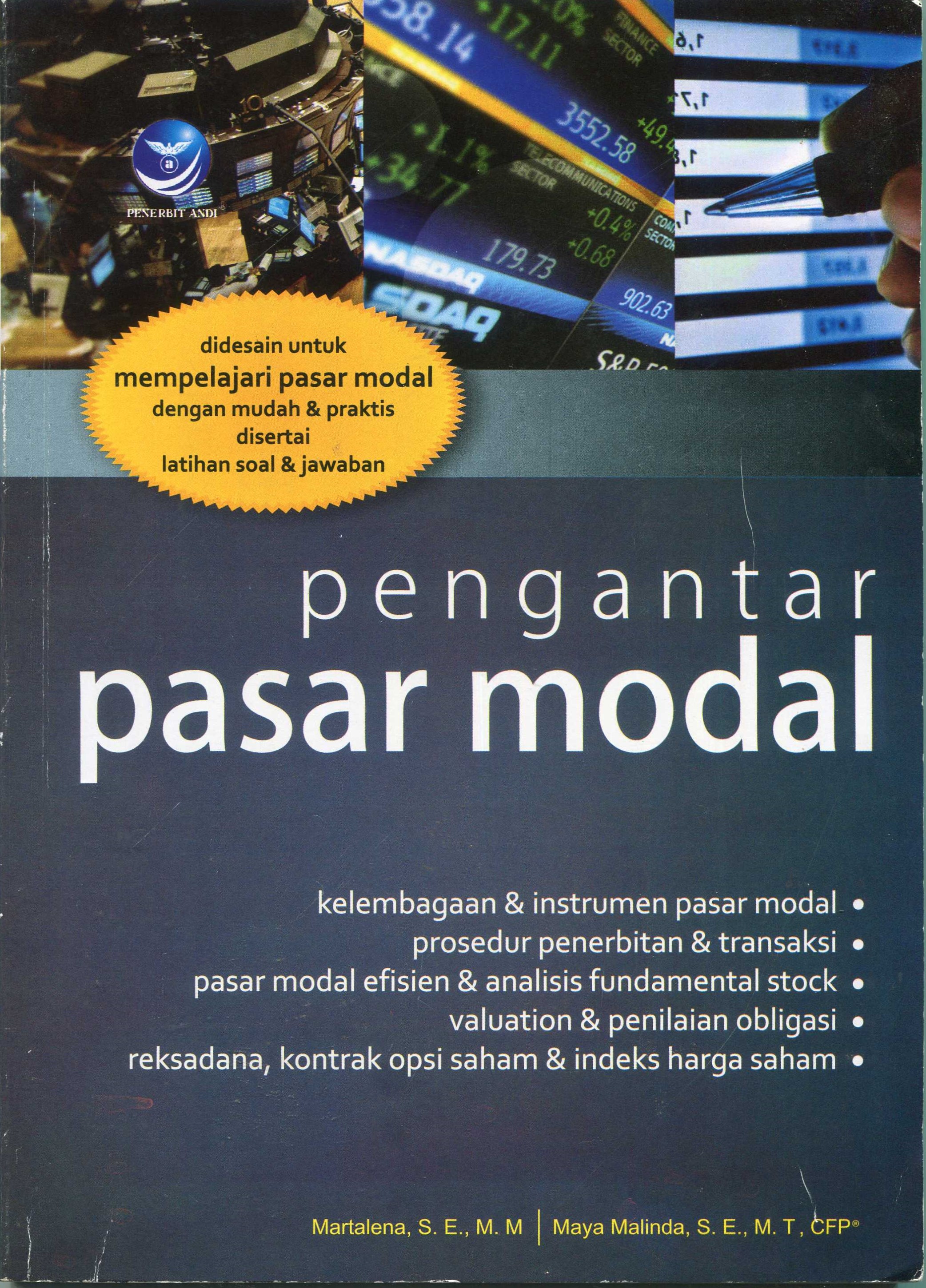 Cover Pengantar pasar modal / Martalena, Maya Malinda; editor, Maria Agustina S