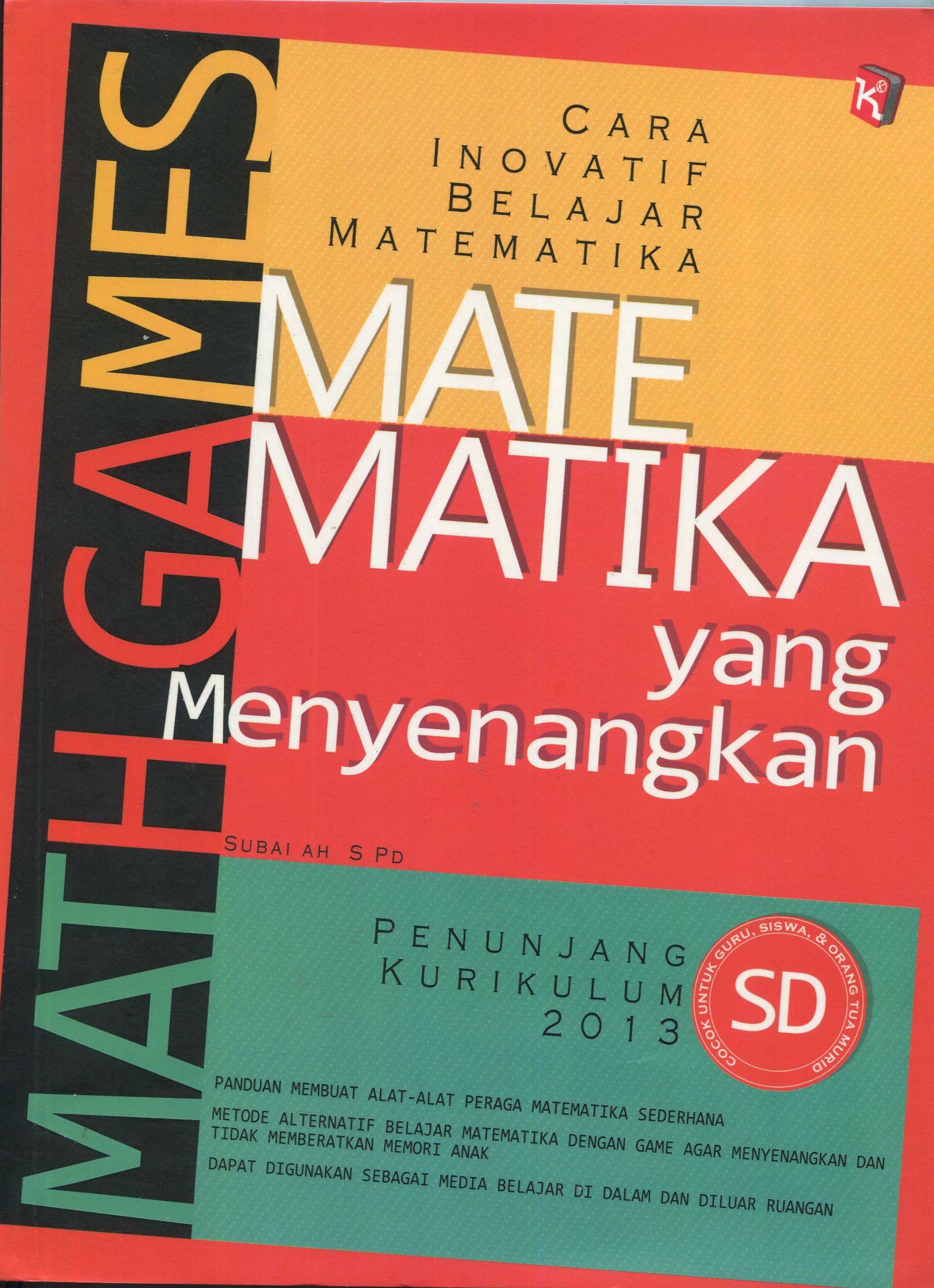 Cover Matematika Yang Menyenangkan / Subai'ah