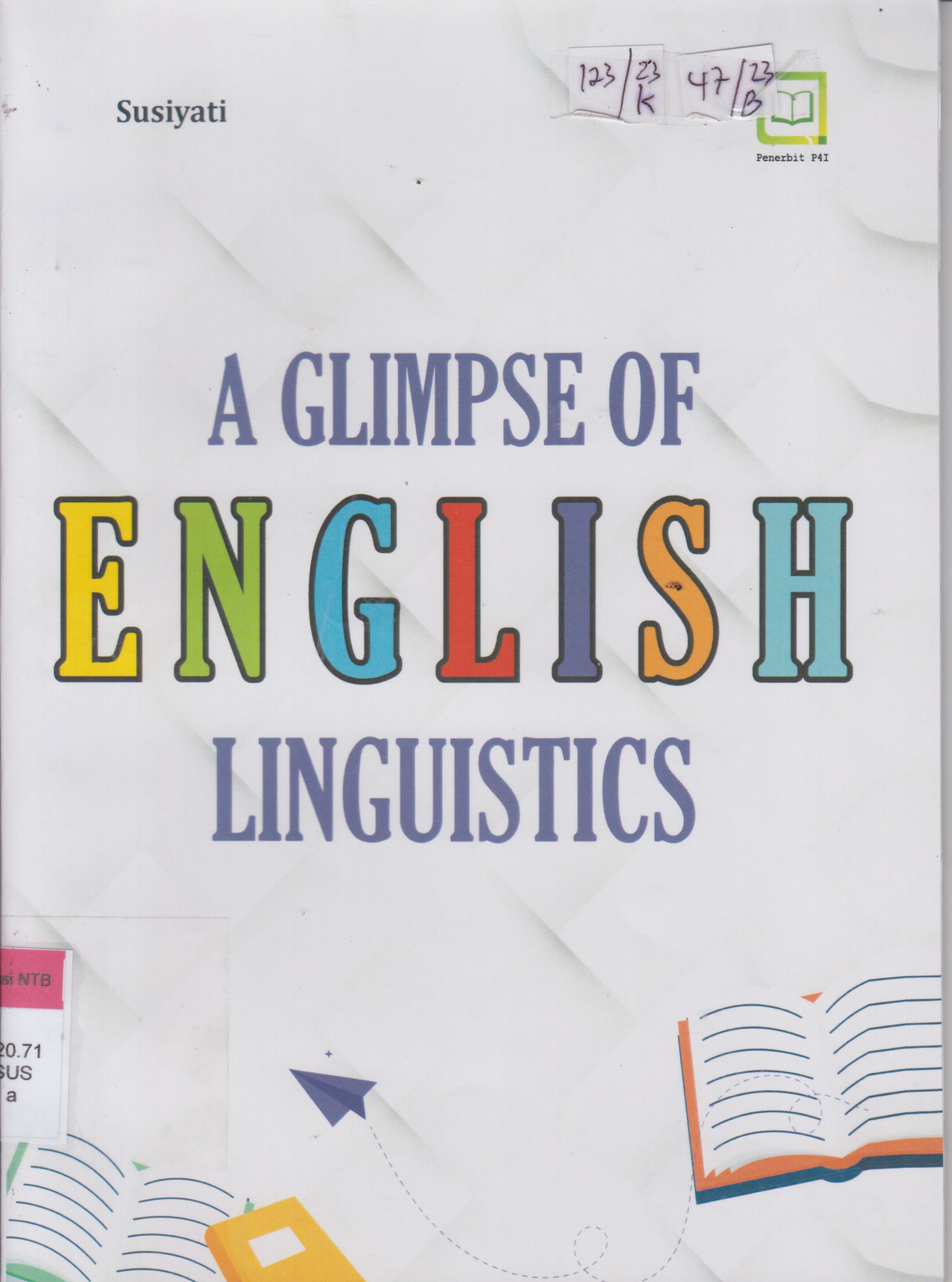 Cover A GLIMPSE OF ENGLISH LINGUISTICS