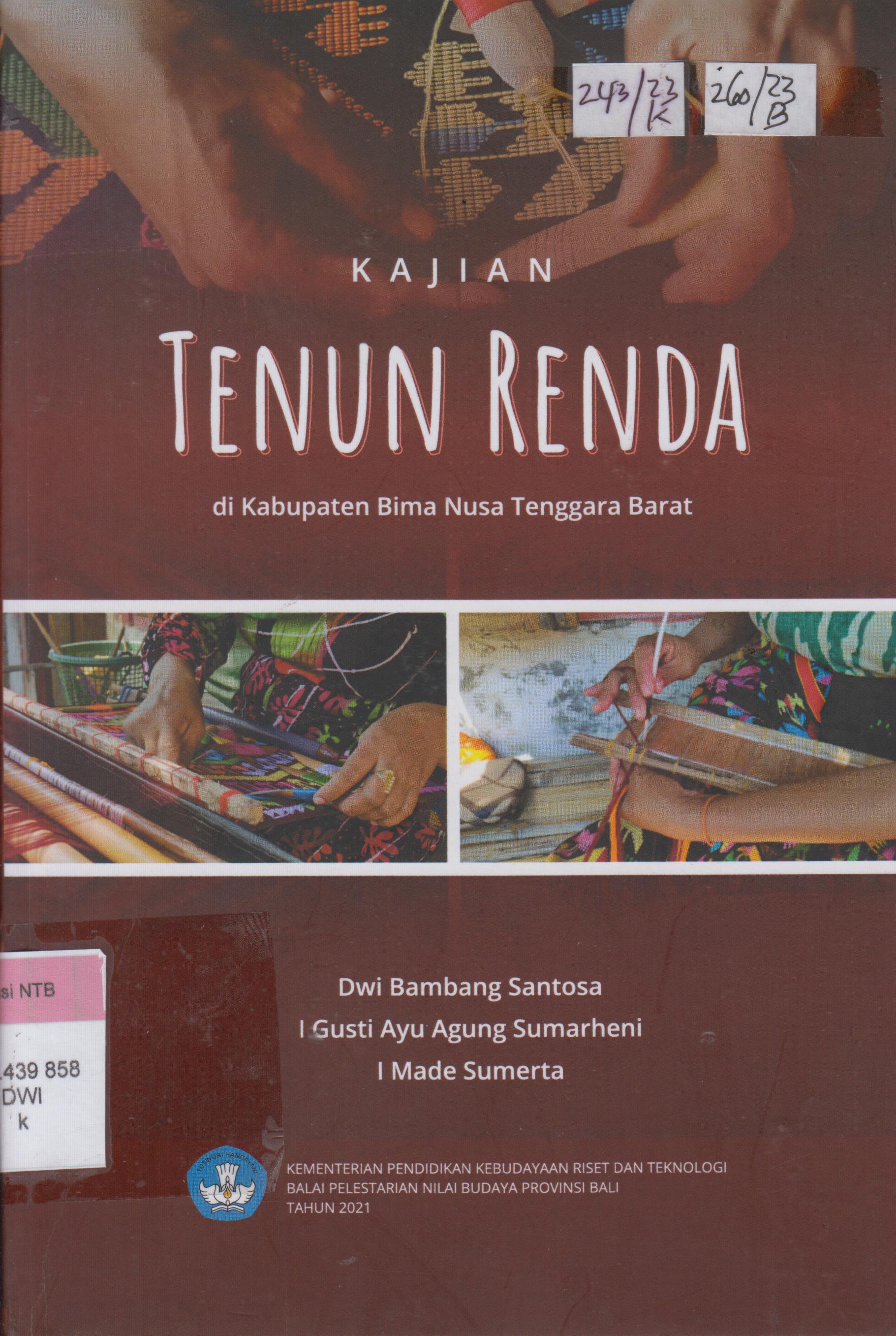 Cover Kajian Tenun Renda di Kabupaten Bima Nusa Tenggara Barat